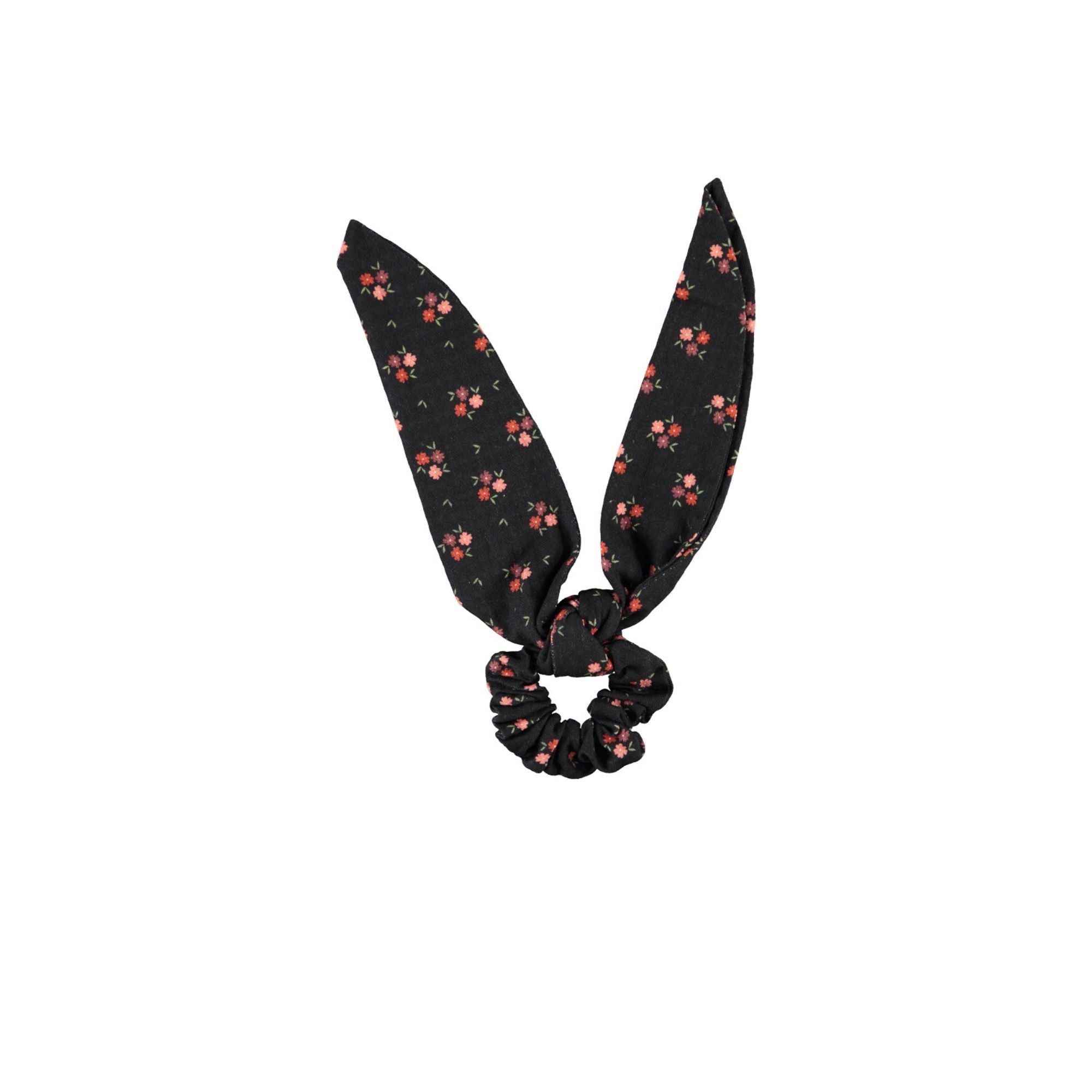 Scrunchie | Black with Flowers