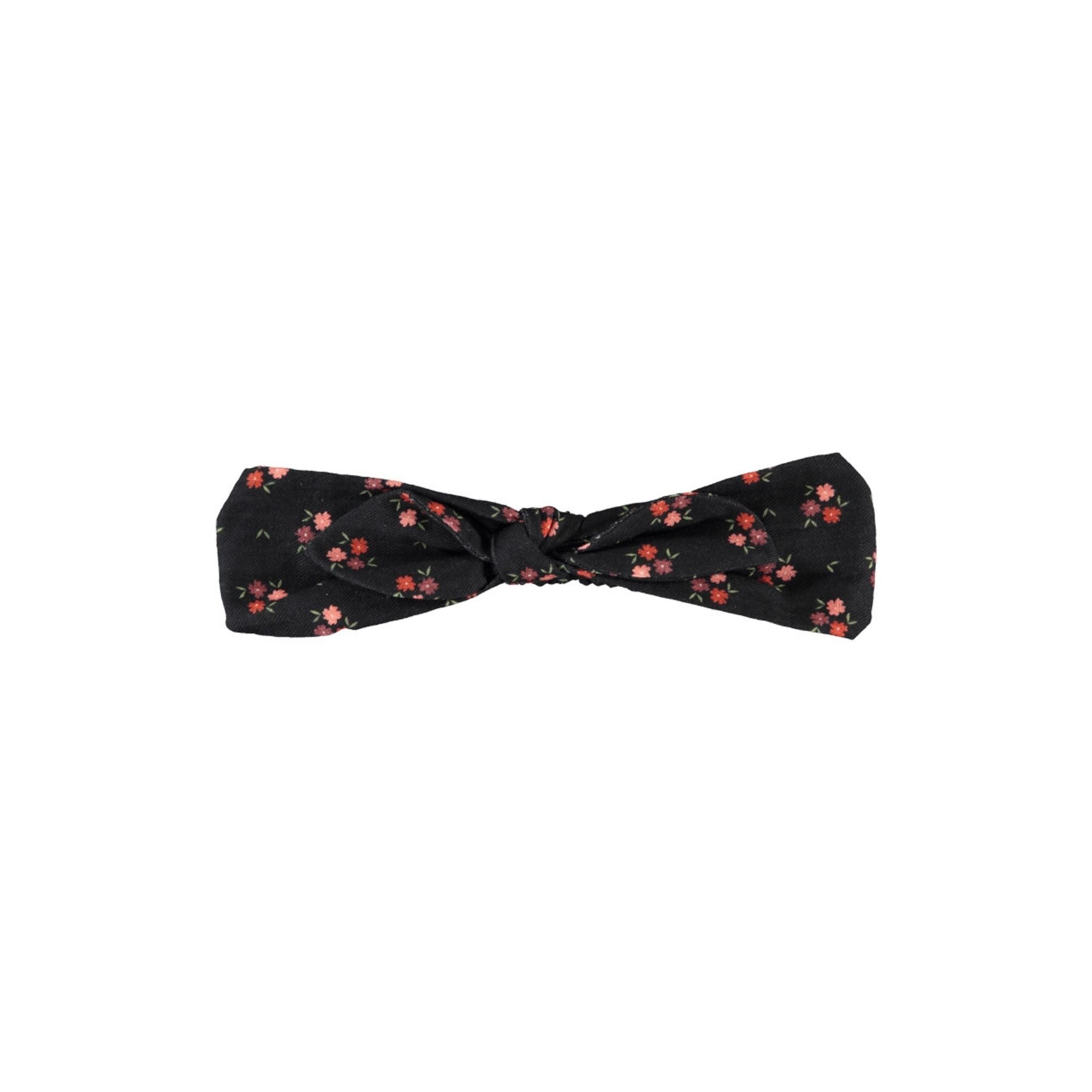 Bow Headband | Black with Flowers