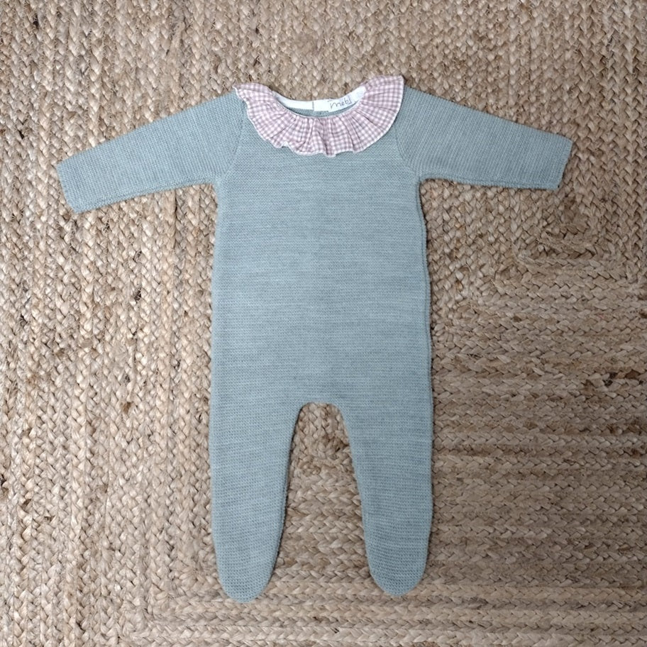 Girls Green Knit Babygrow