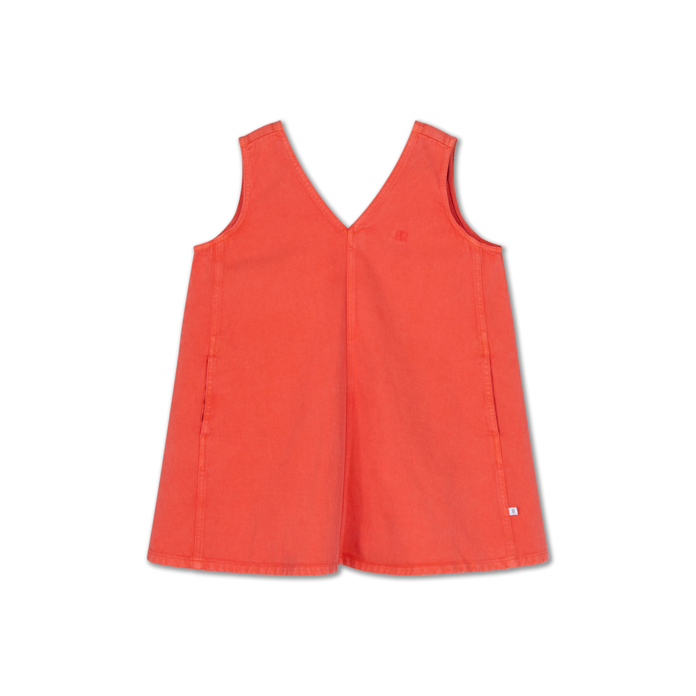 Pinafore Dress | Washed Flame Red