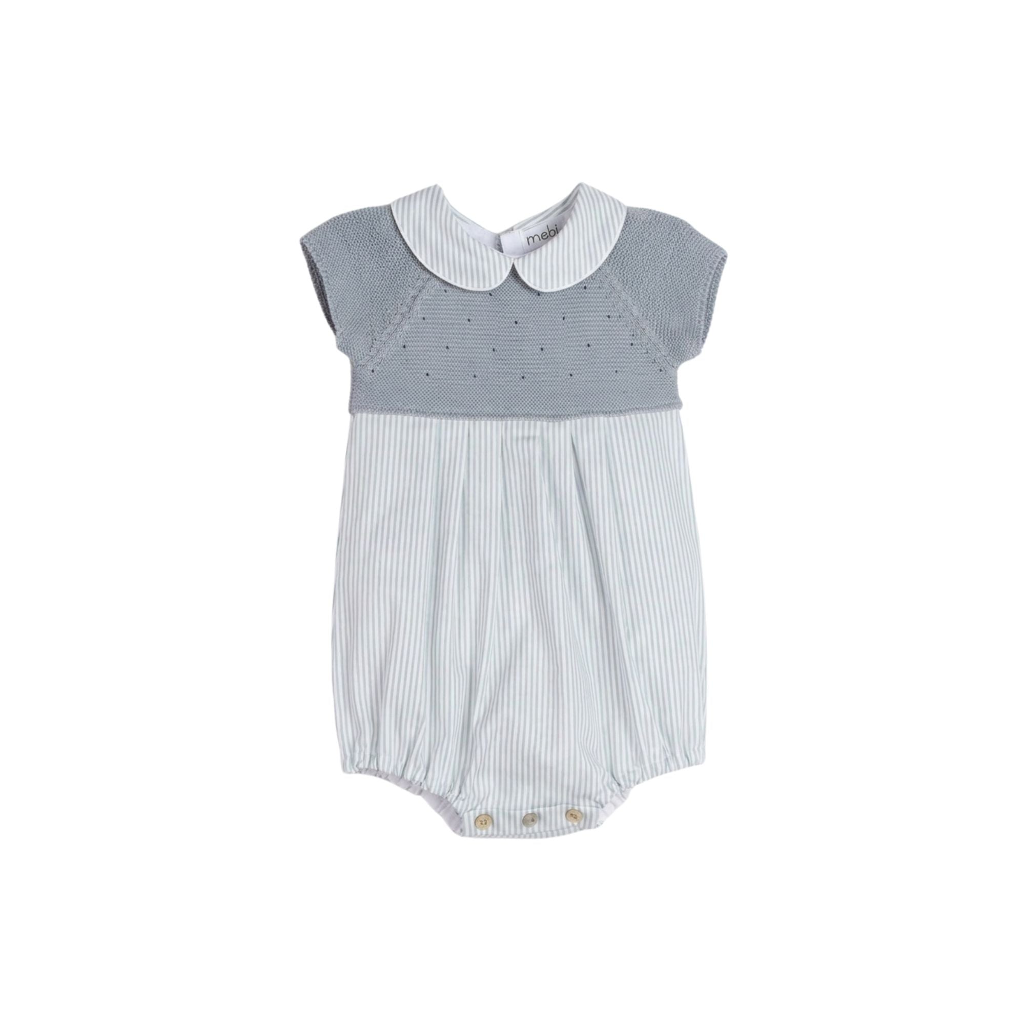 Knit Stripe Romper | Blue