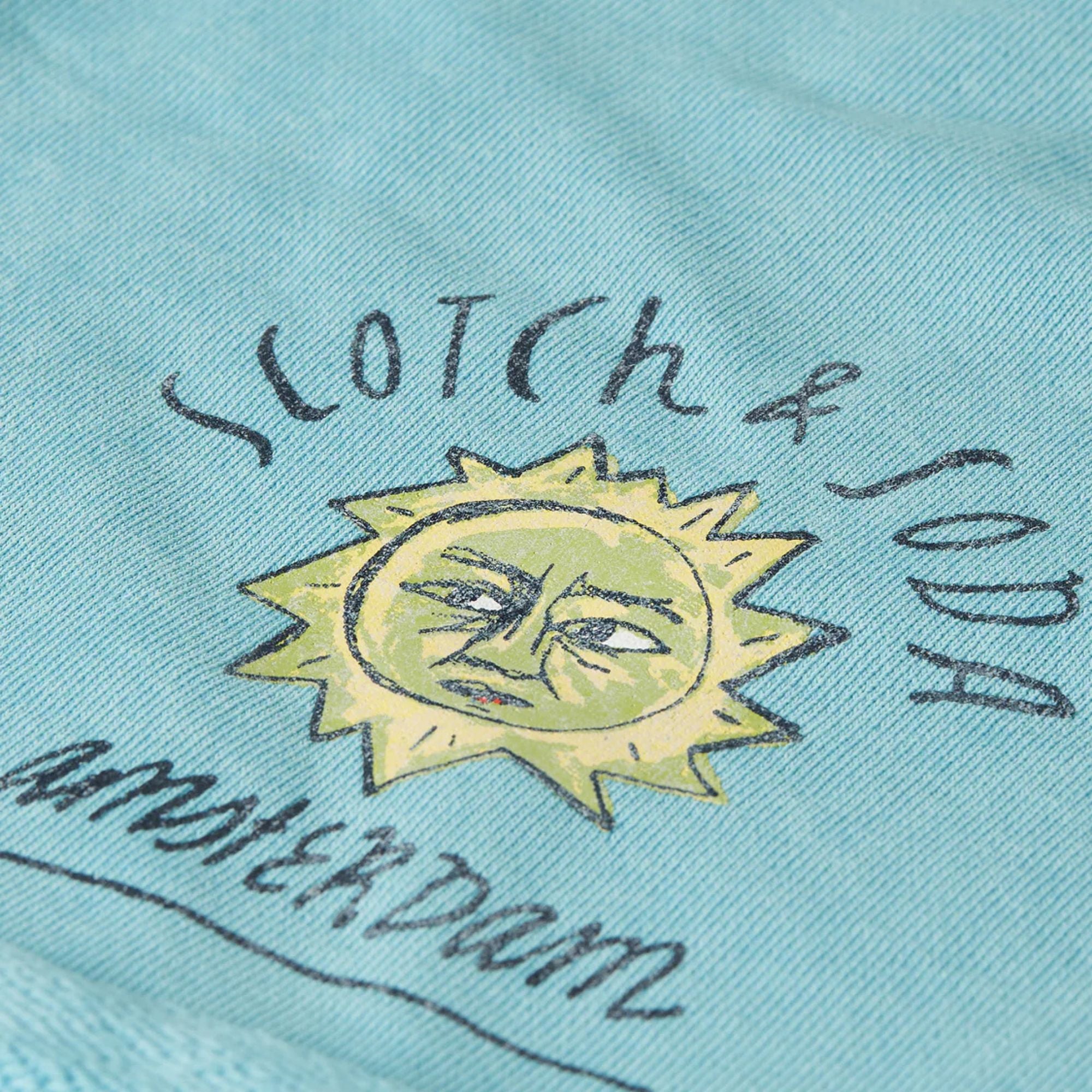 Artwork Relaxed Washed Sweatshorts | Milky Blue