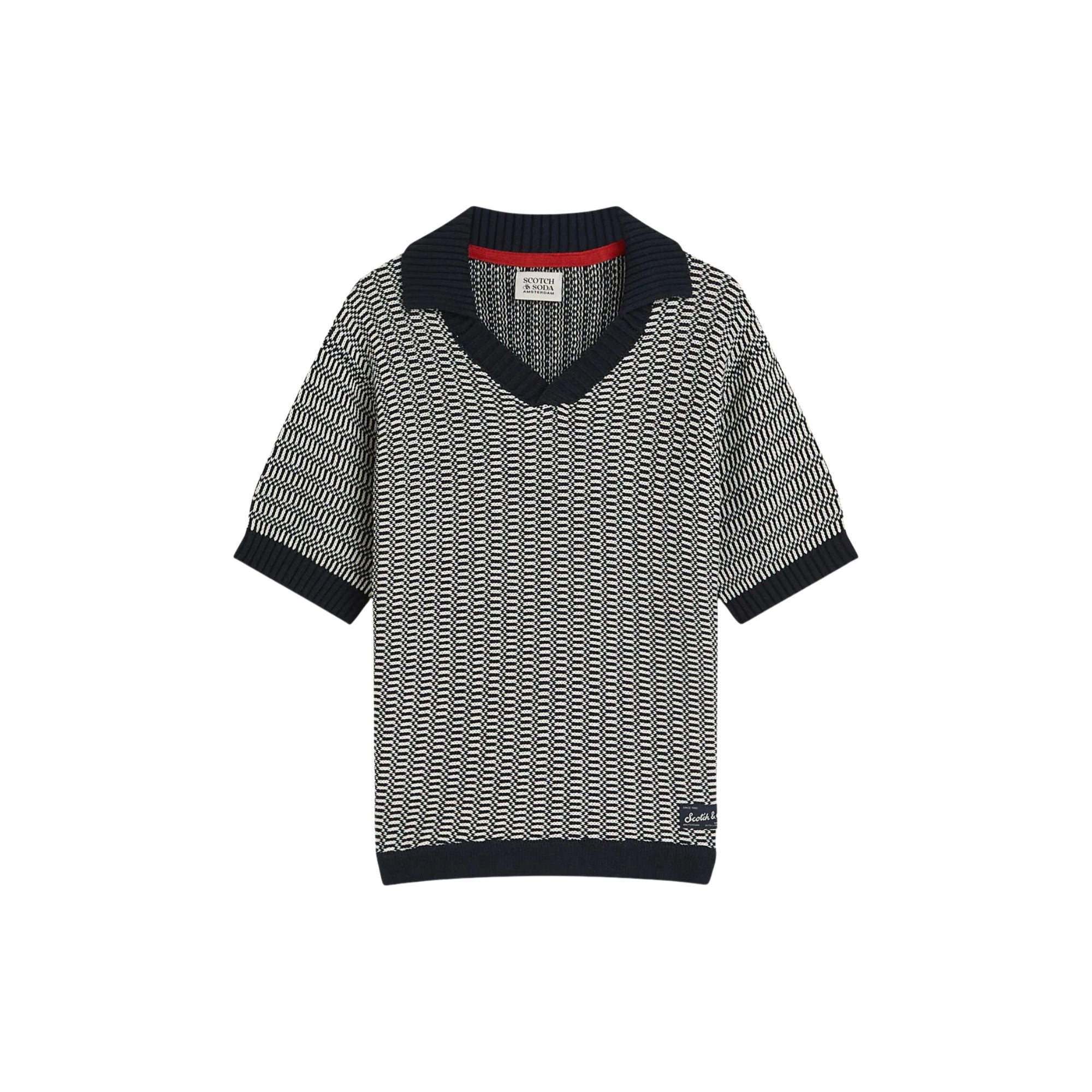 Relaxed Knitted Polo | Carbon Stripe