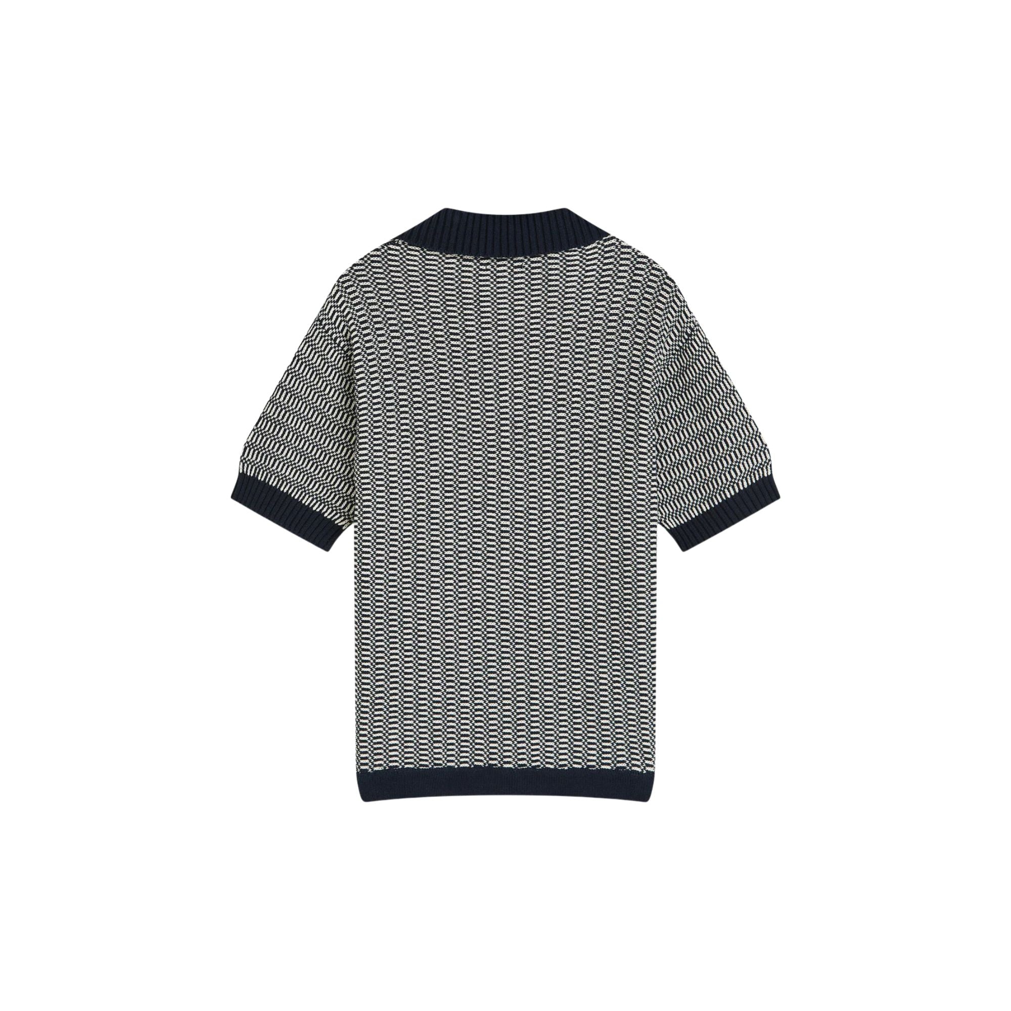 Relaxed Knitted Polo | Carbon Stripe