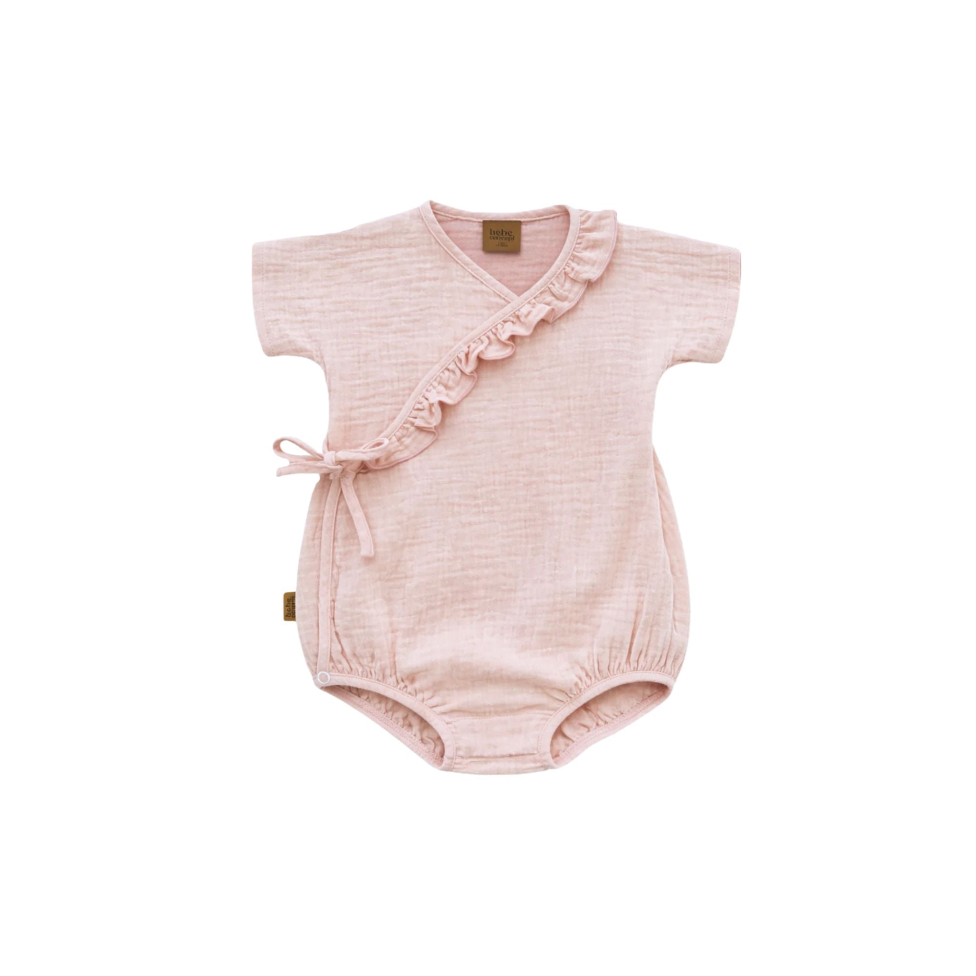 Romper with Ruffle | Pink Muslin