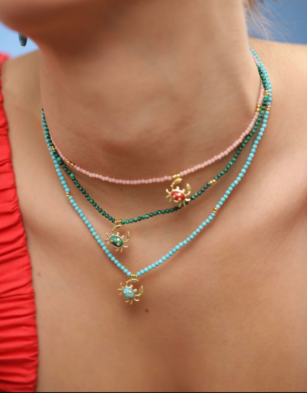 Crab Malachite Necklace