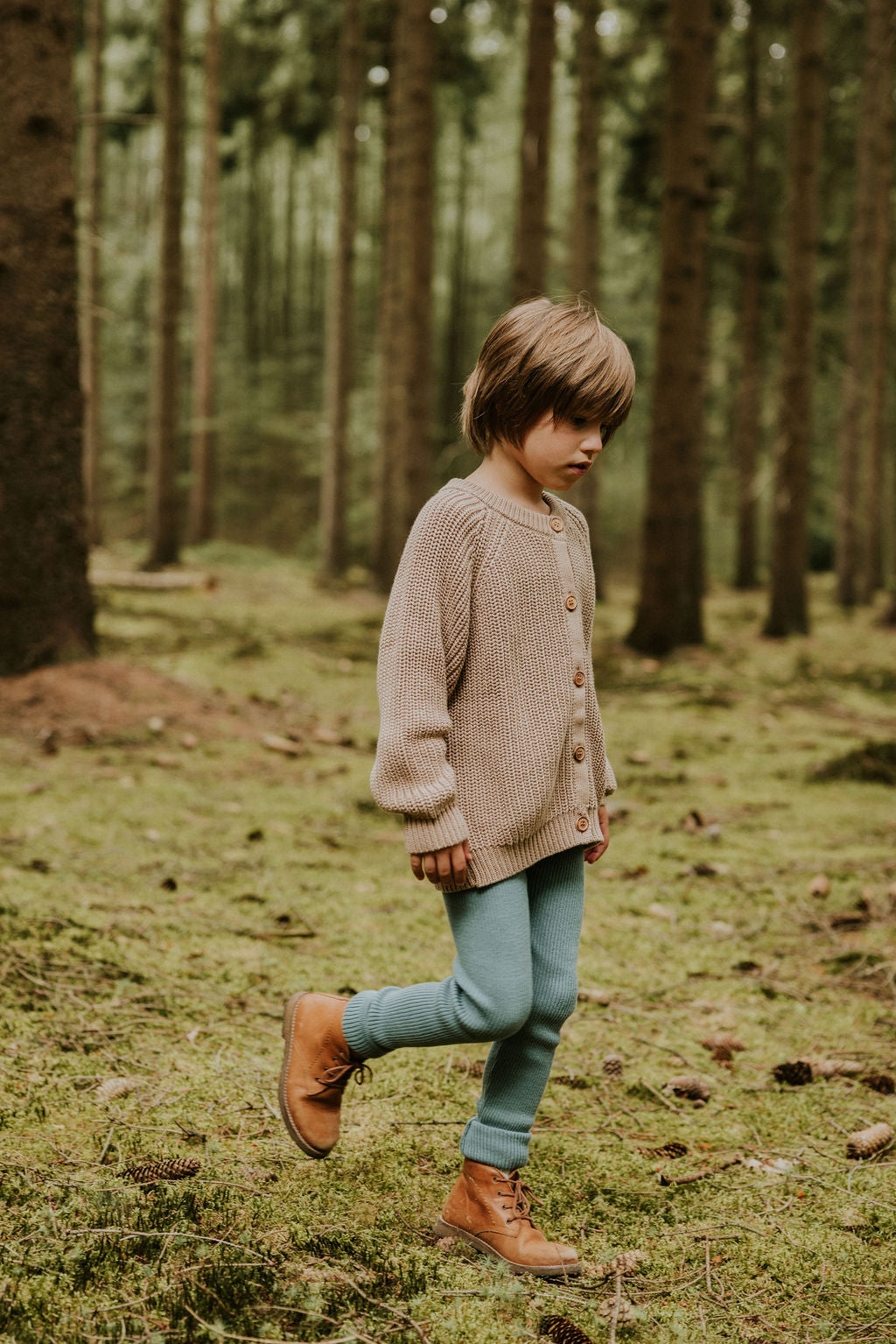 Knitted Leggings Fine Rib | Whale Blue