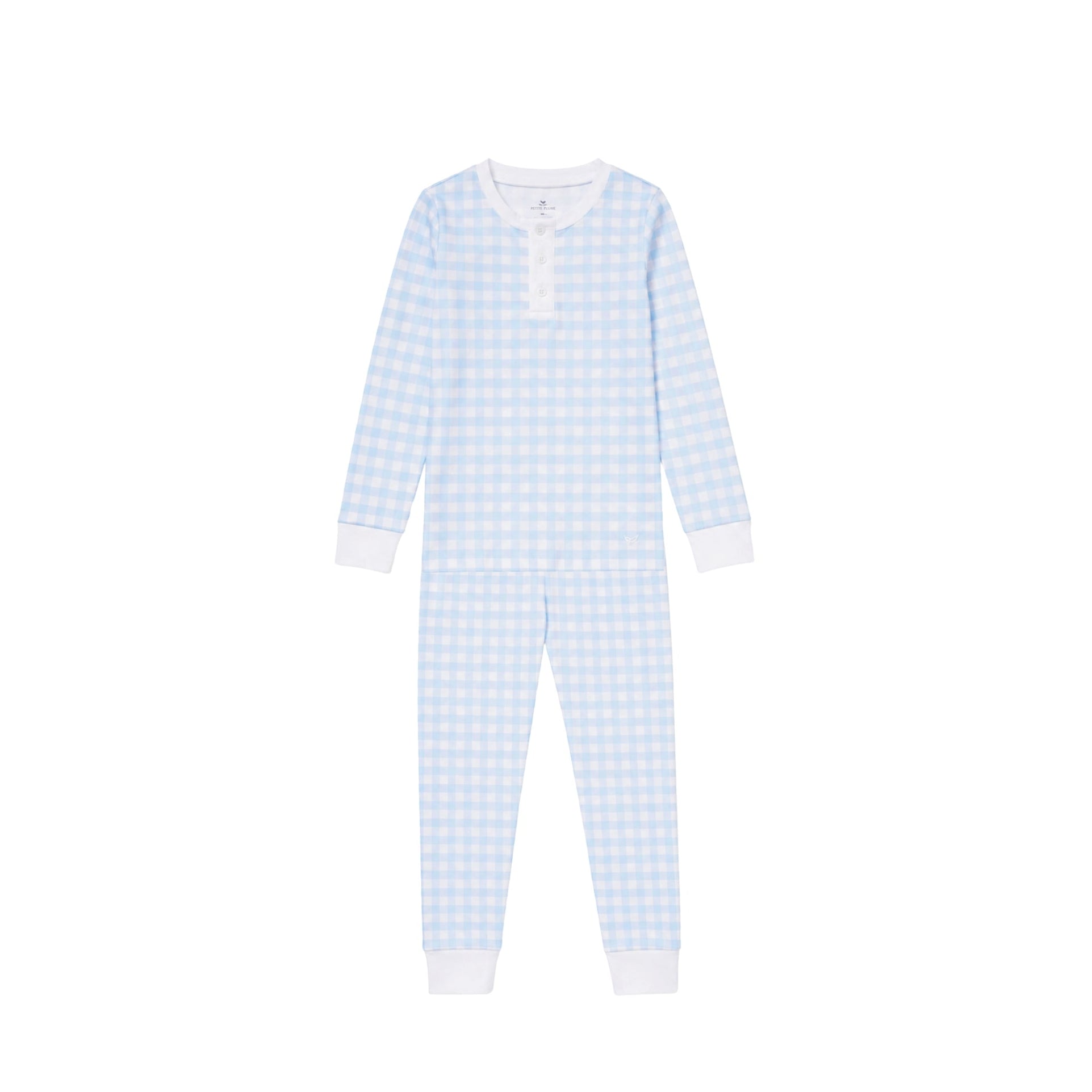 Pima Snug Fit Pajama Set | Blue Gingham