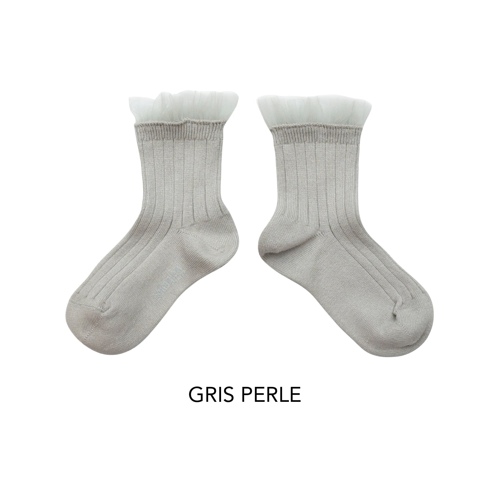 Margaux Tulle Frill Ribbed Ankle Socks