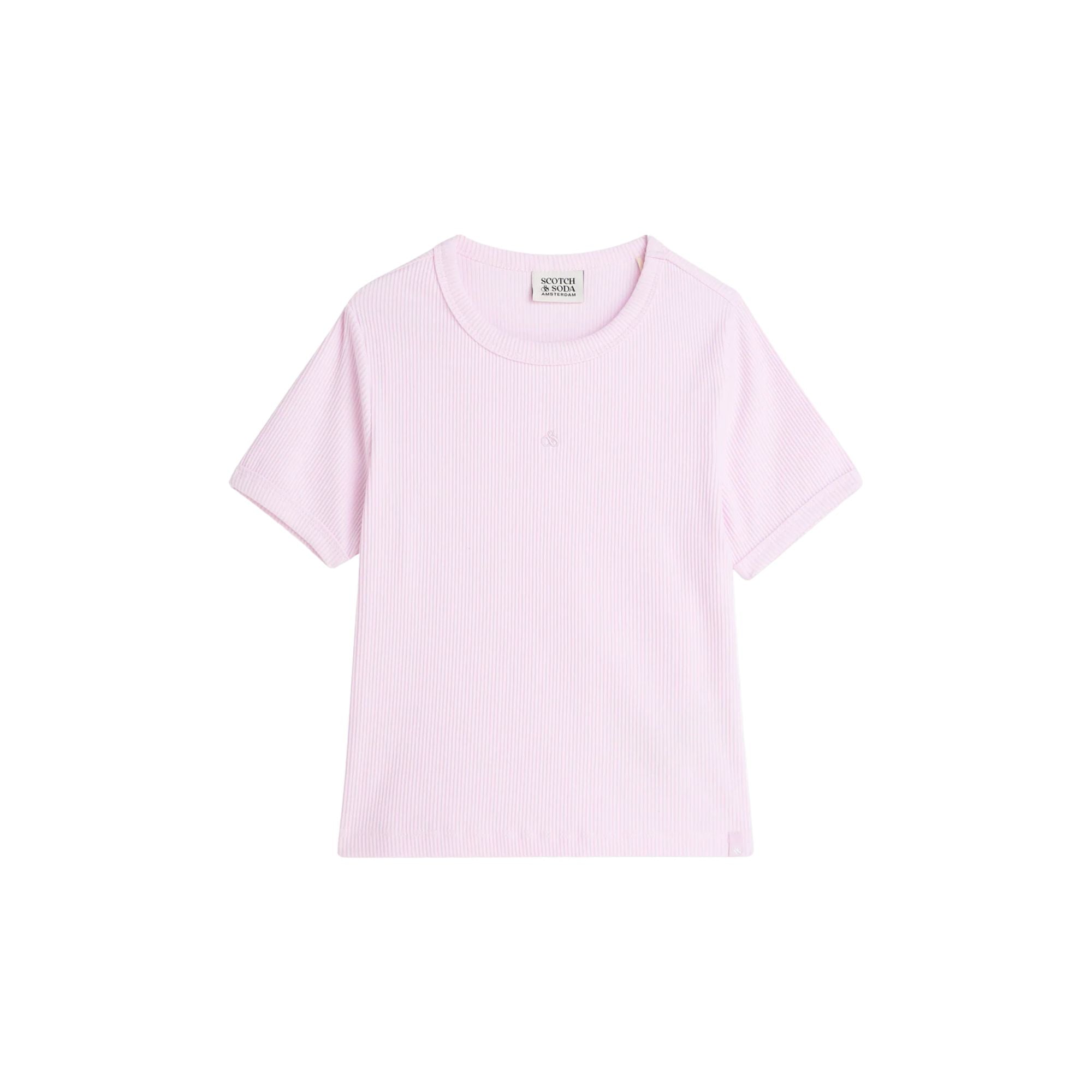 Ribbed Slim T-shirt | Lilac Snow