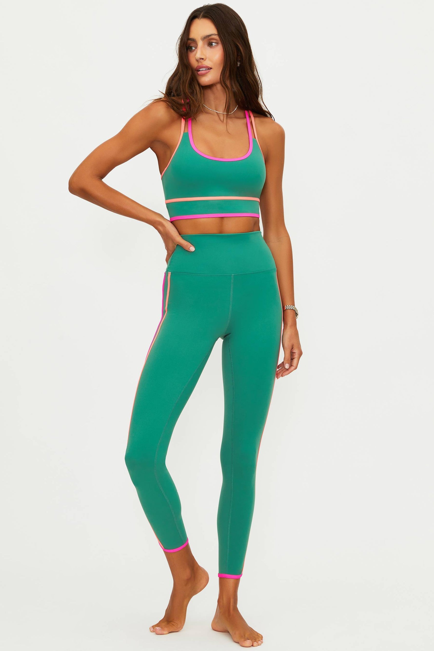 Womens Nella Legging | Rally Green Colorblock