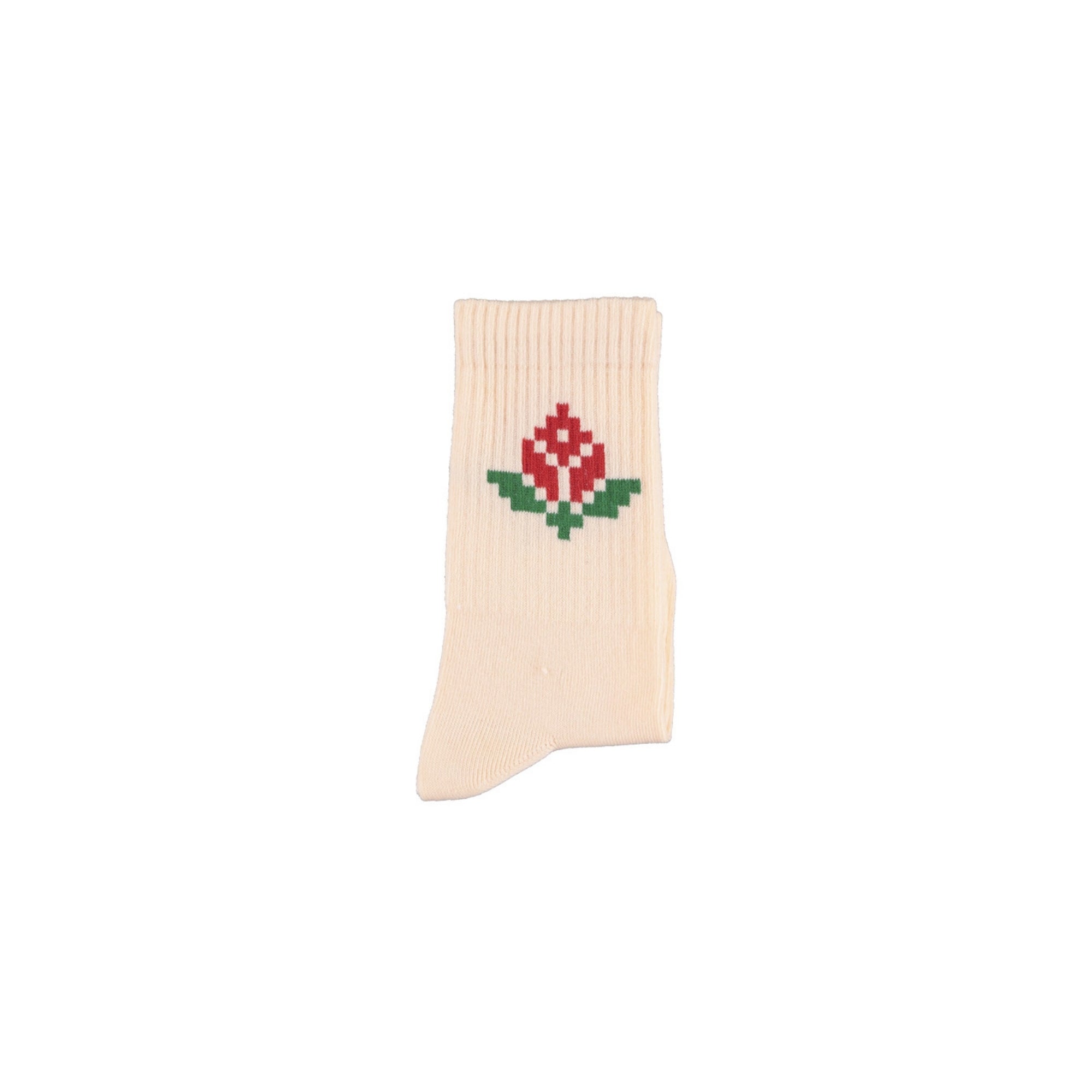 Socks | Light Pink with Red Flower