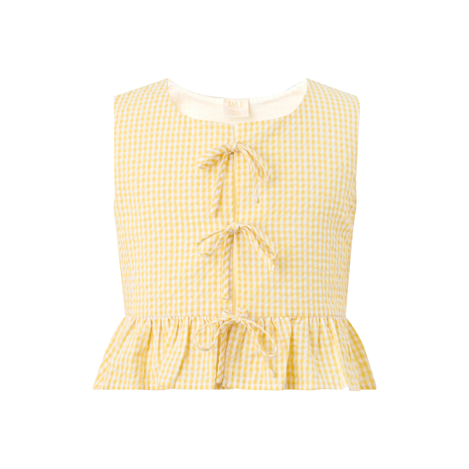 Elara Top | Yellow Gingham