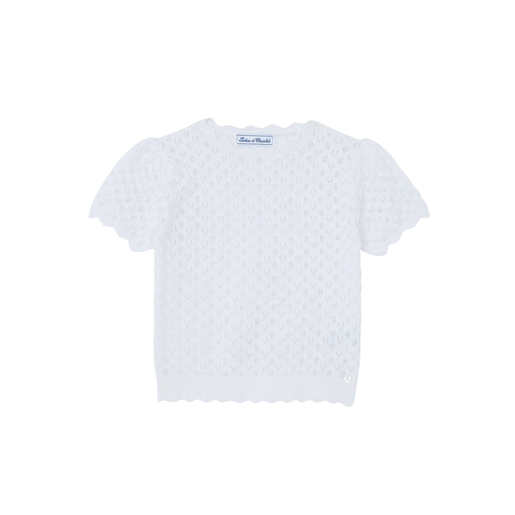 Openwork Knit Sweater | White
