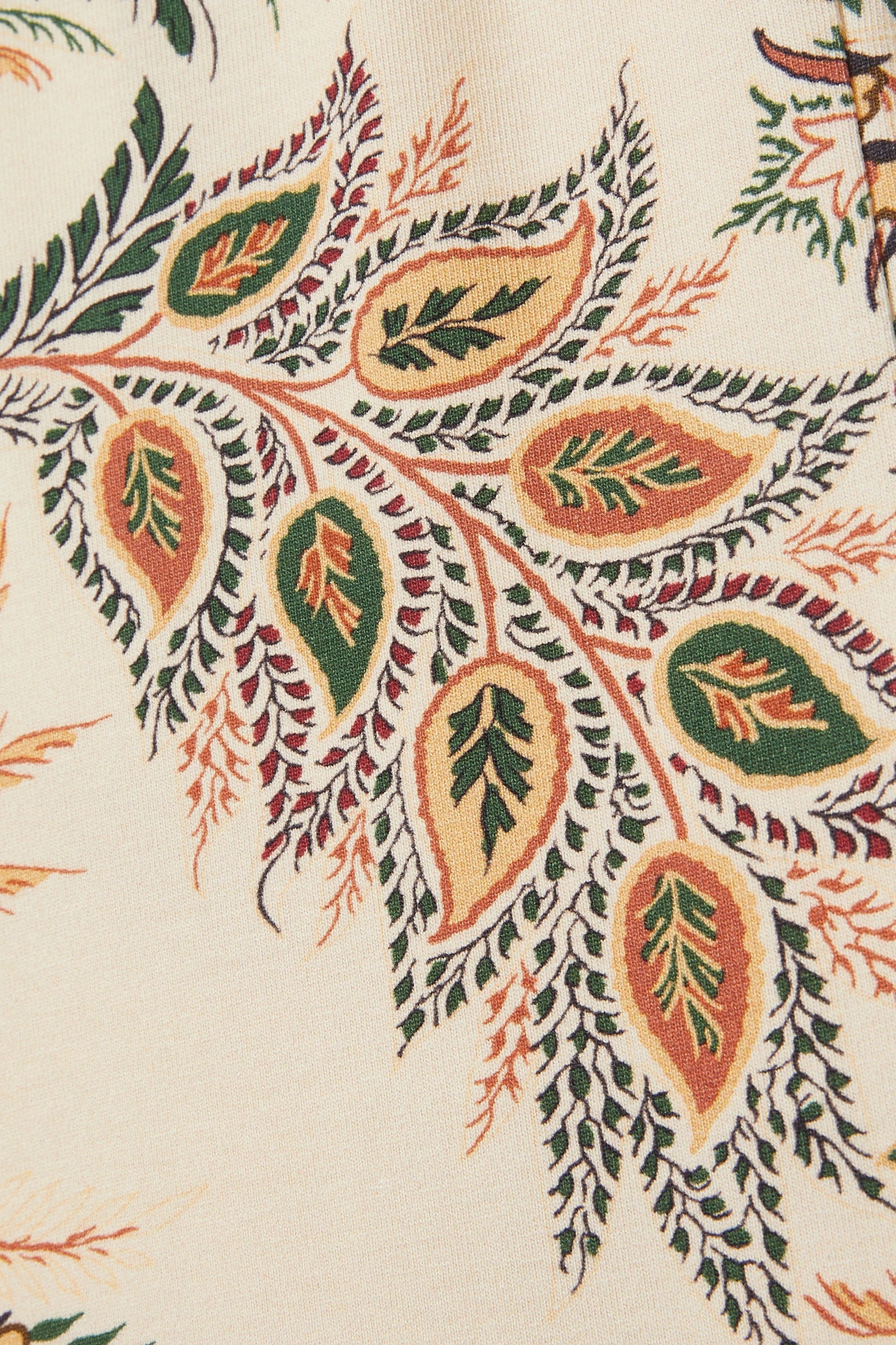 Botanical Toile Print Flared Leggings | Beige