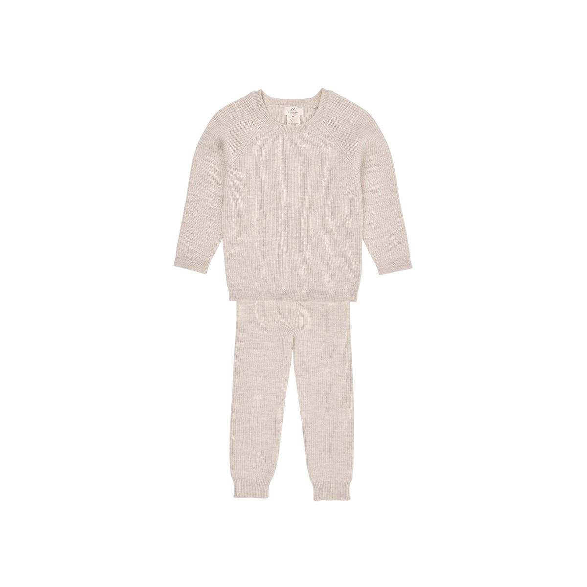 Merino Rib Set | Pale Cream Melange