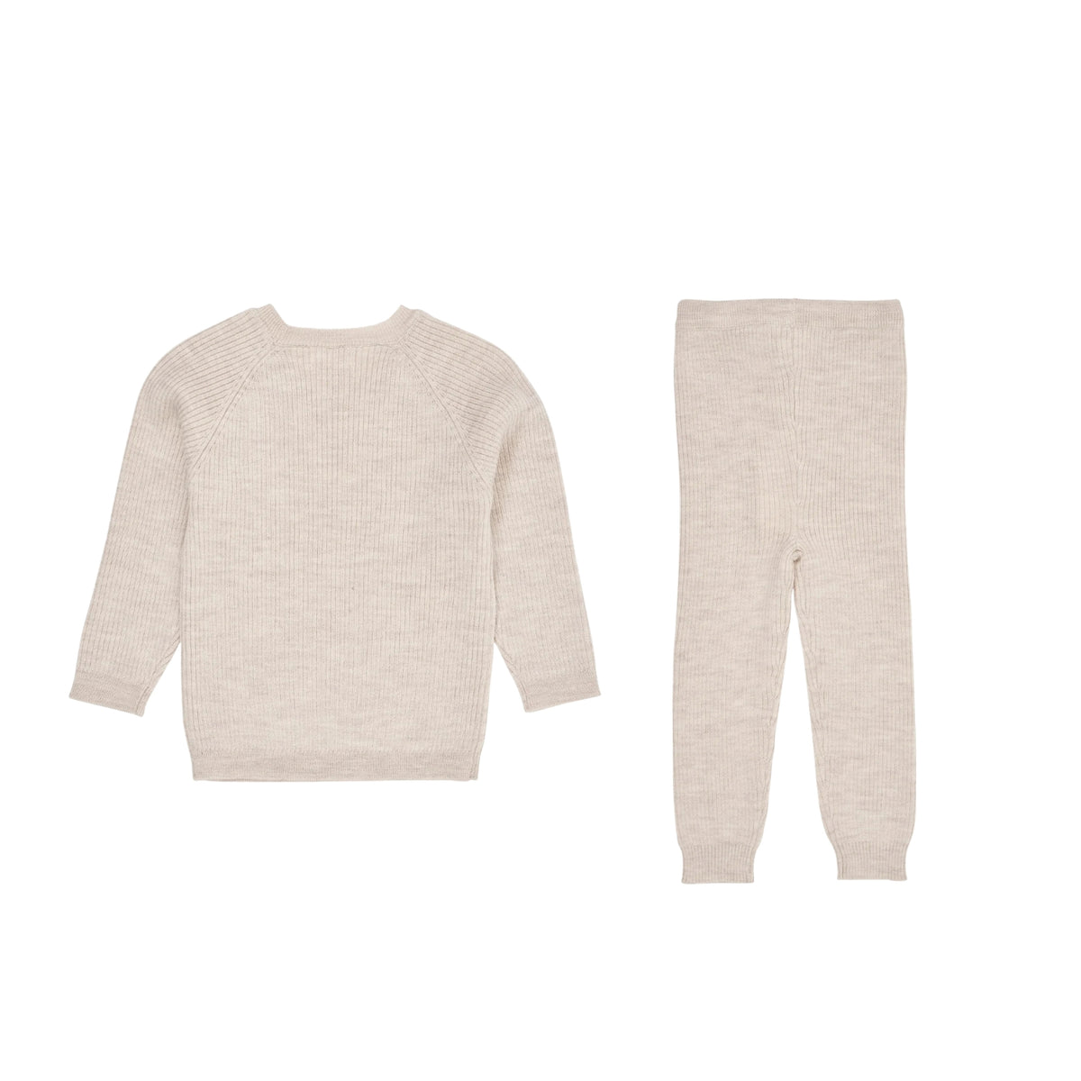 Merino Rib Set | Pale Cream Melange