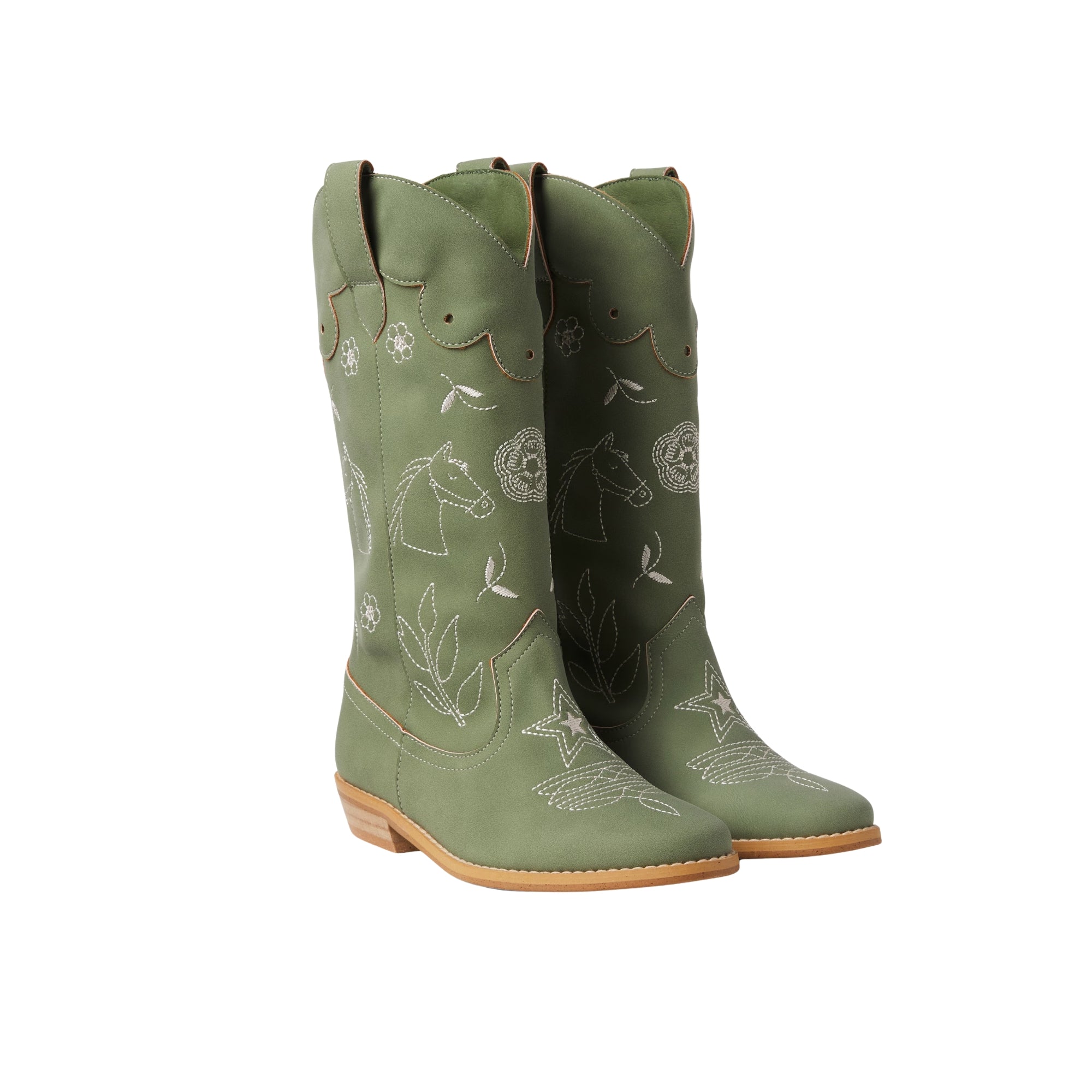 Embroidered Cowboy Boots | Verde