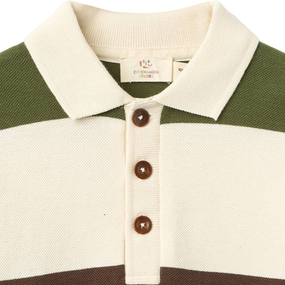 Stripe Pique Polo | Grey