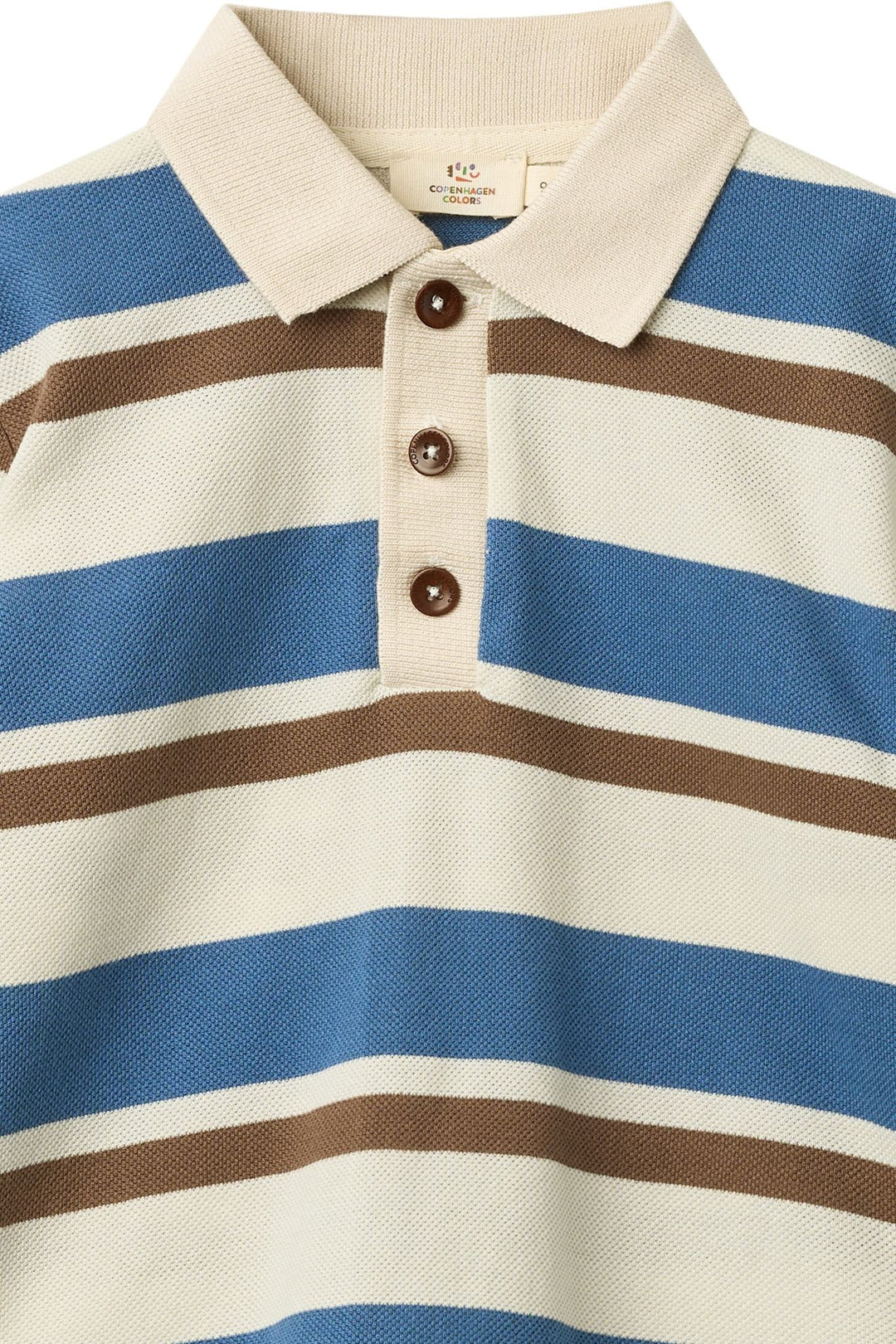Striped Pique Polo | Blue