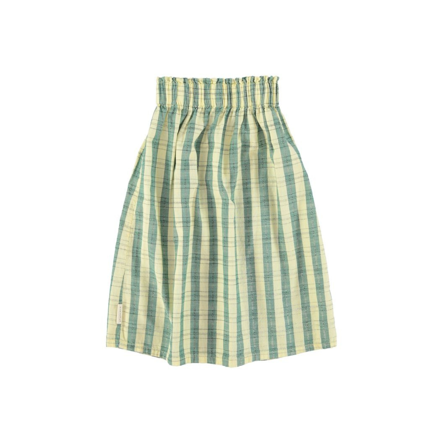 Checkered Long Skirt | Light Yellow