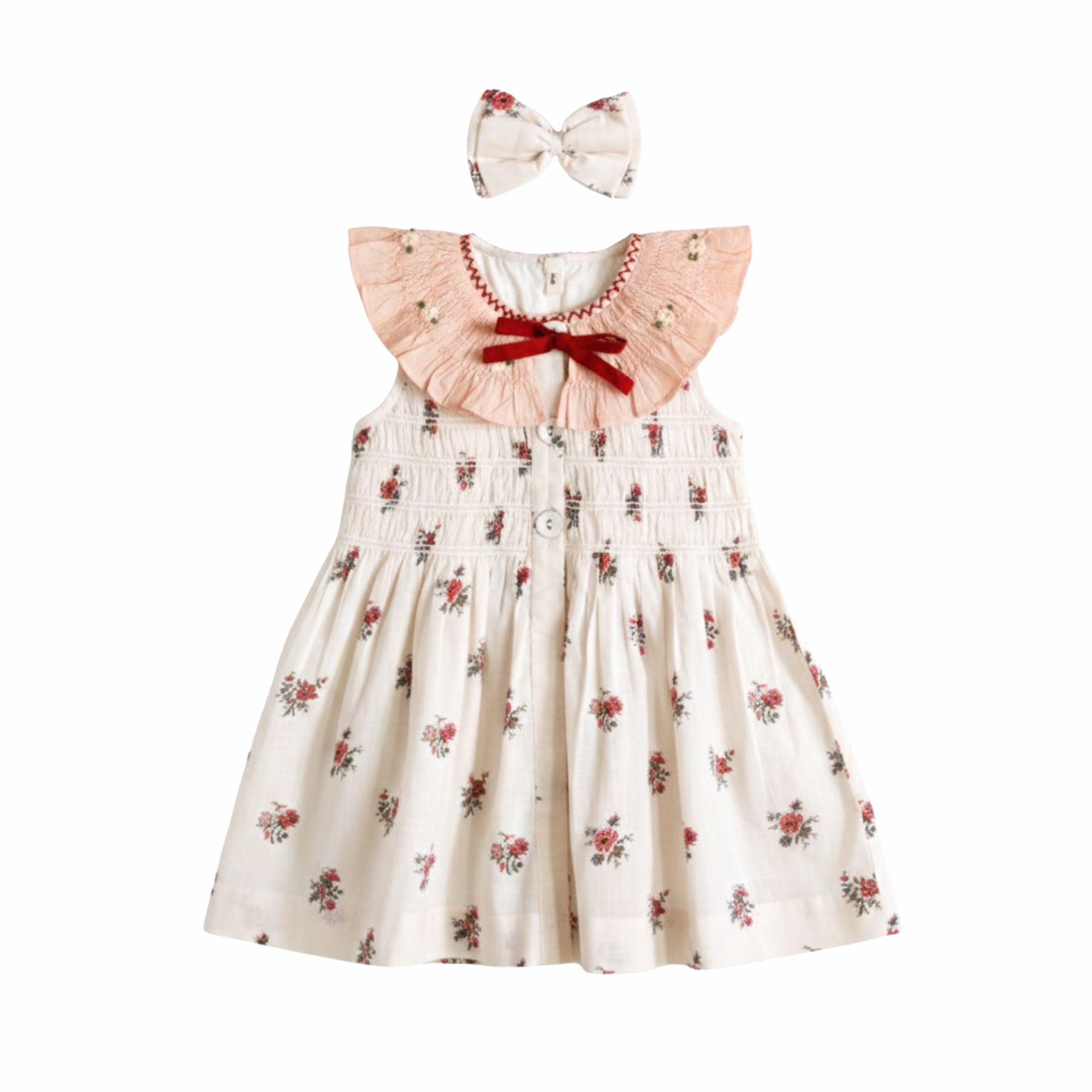 Dress with Hair Clip | Garden Flowers