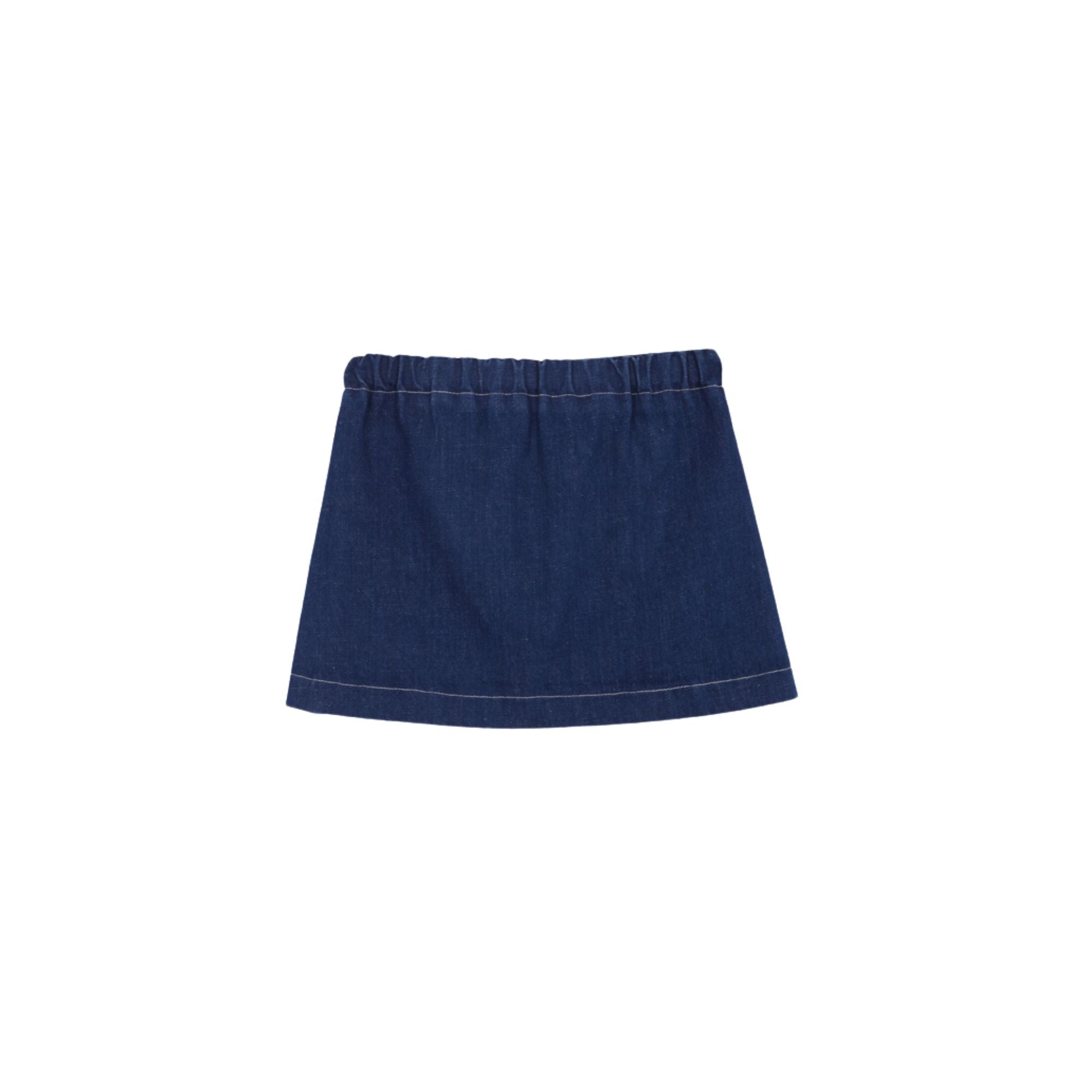 Denim Embroidered Mini Skirt