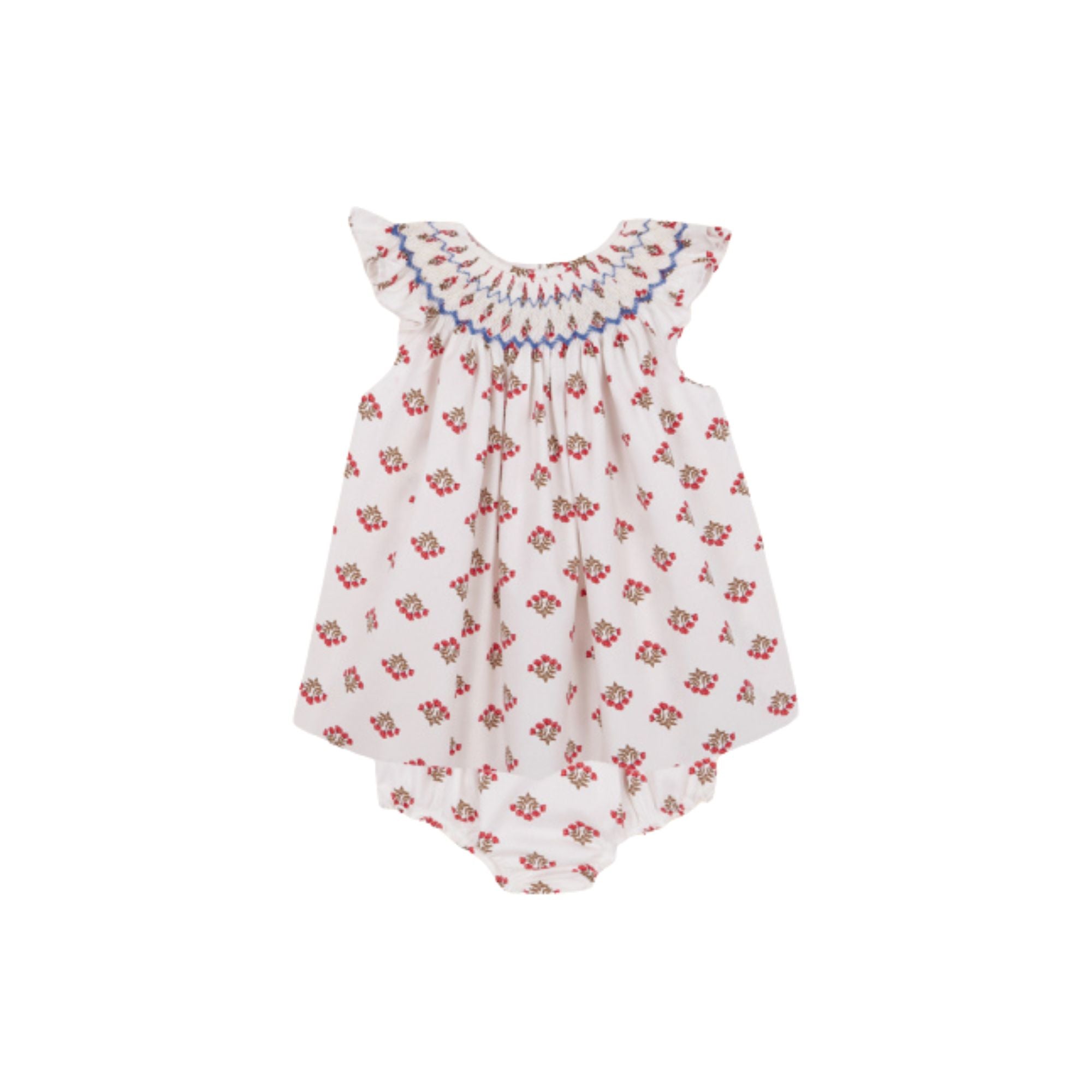 Moonsoon Smocked Blouse And Bloomer Set