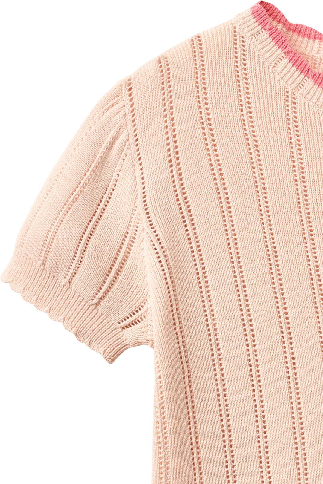 Knitted Pointelle Blouse - Dusty Rose