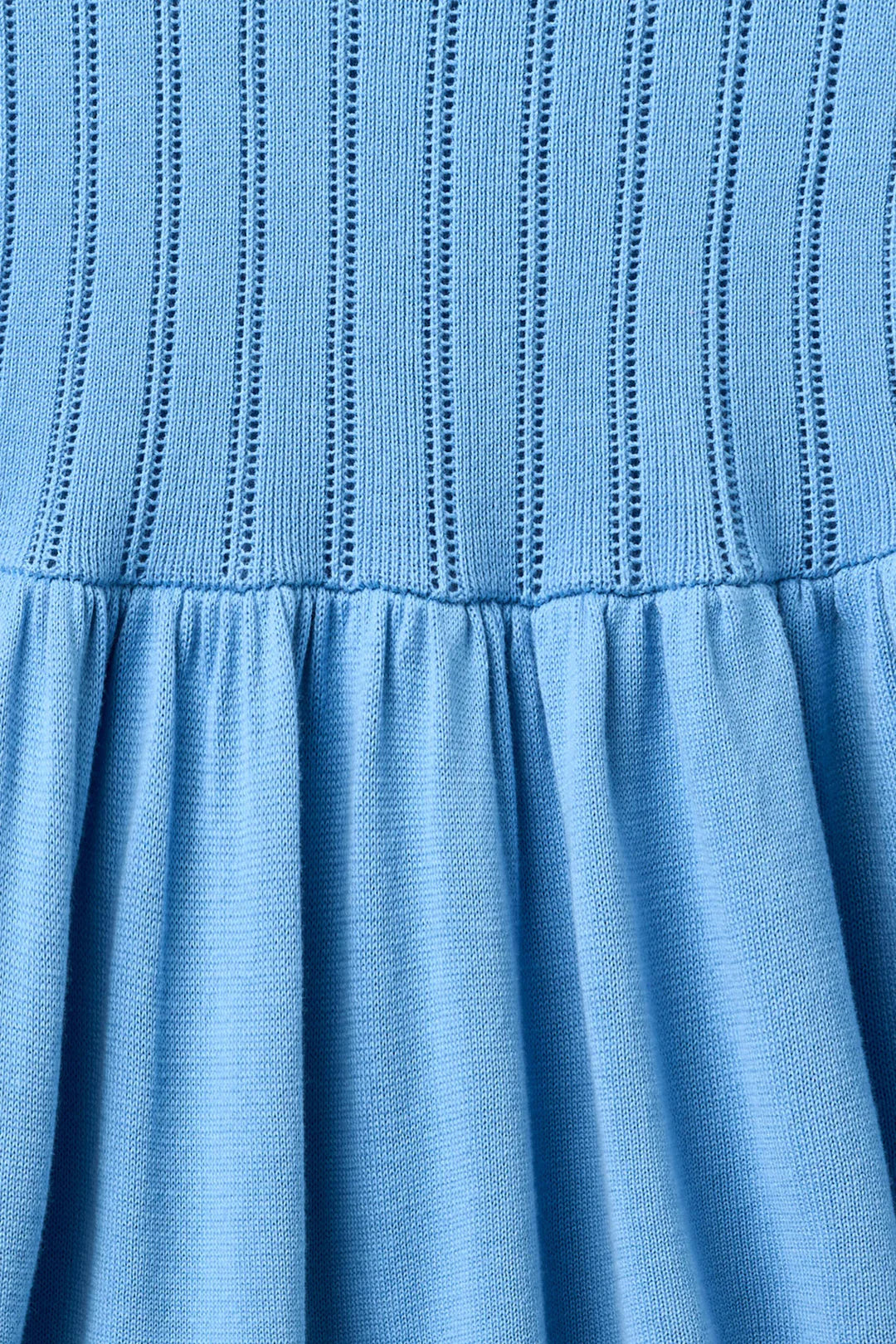 Knitted Pointelle Dress | Sky Blue