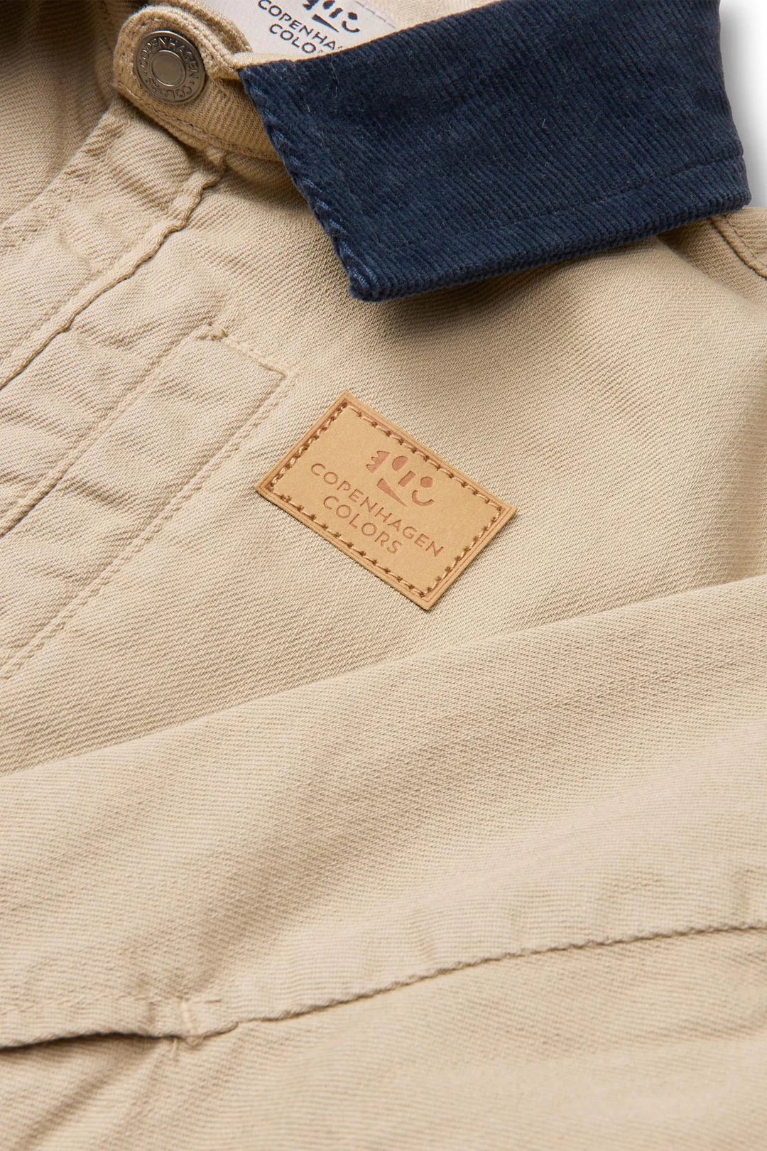 Twill Jacket with Corduroy Collar | Beige