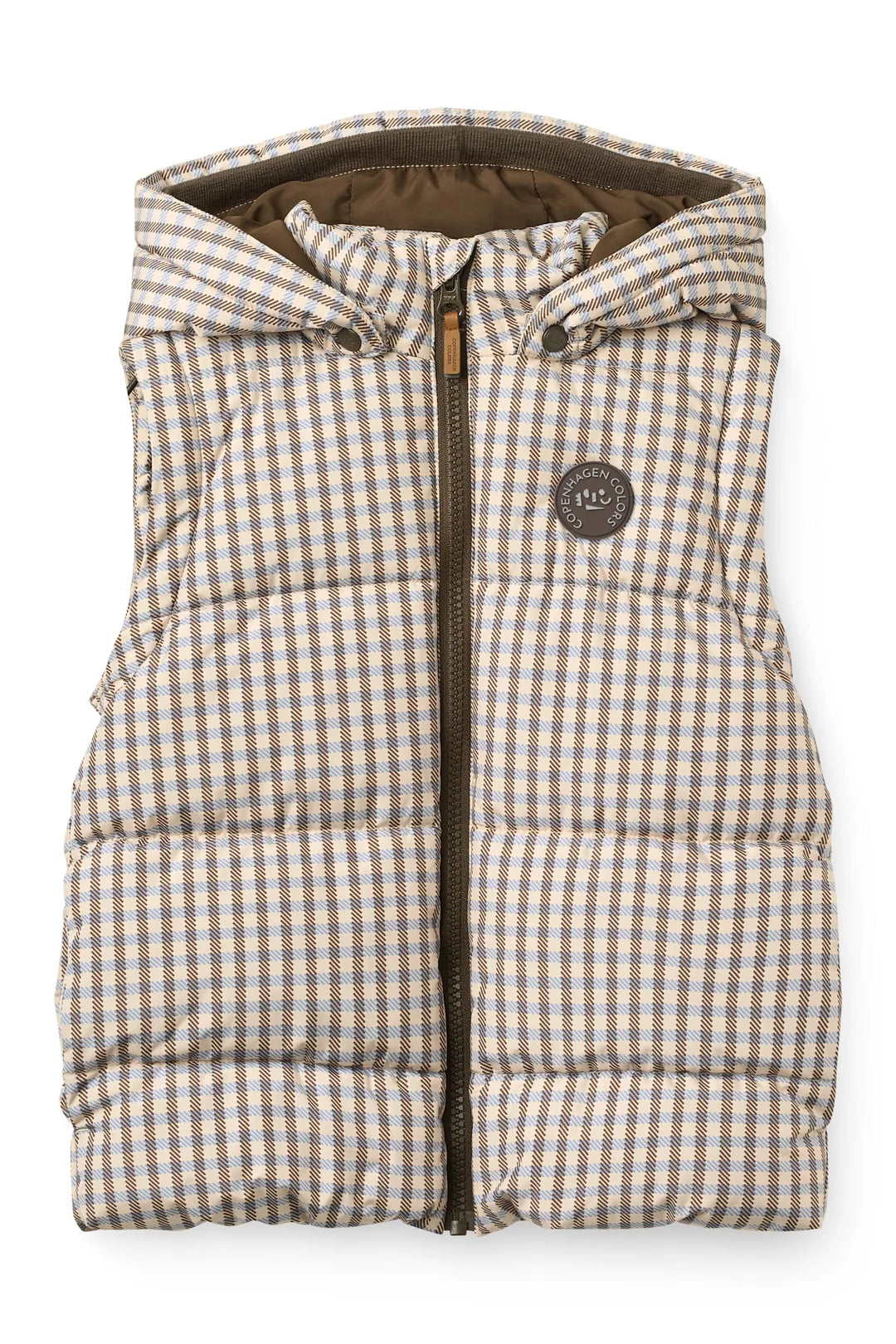 Puffer Jacket with Removable Sleeves | Check AOP