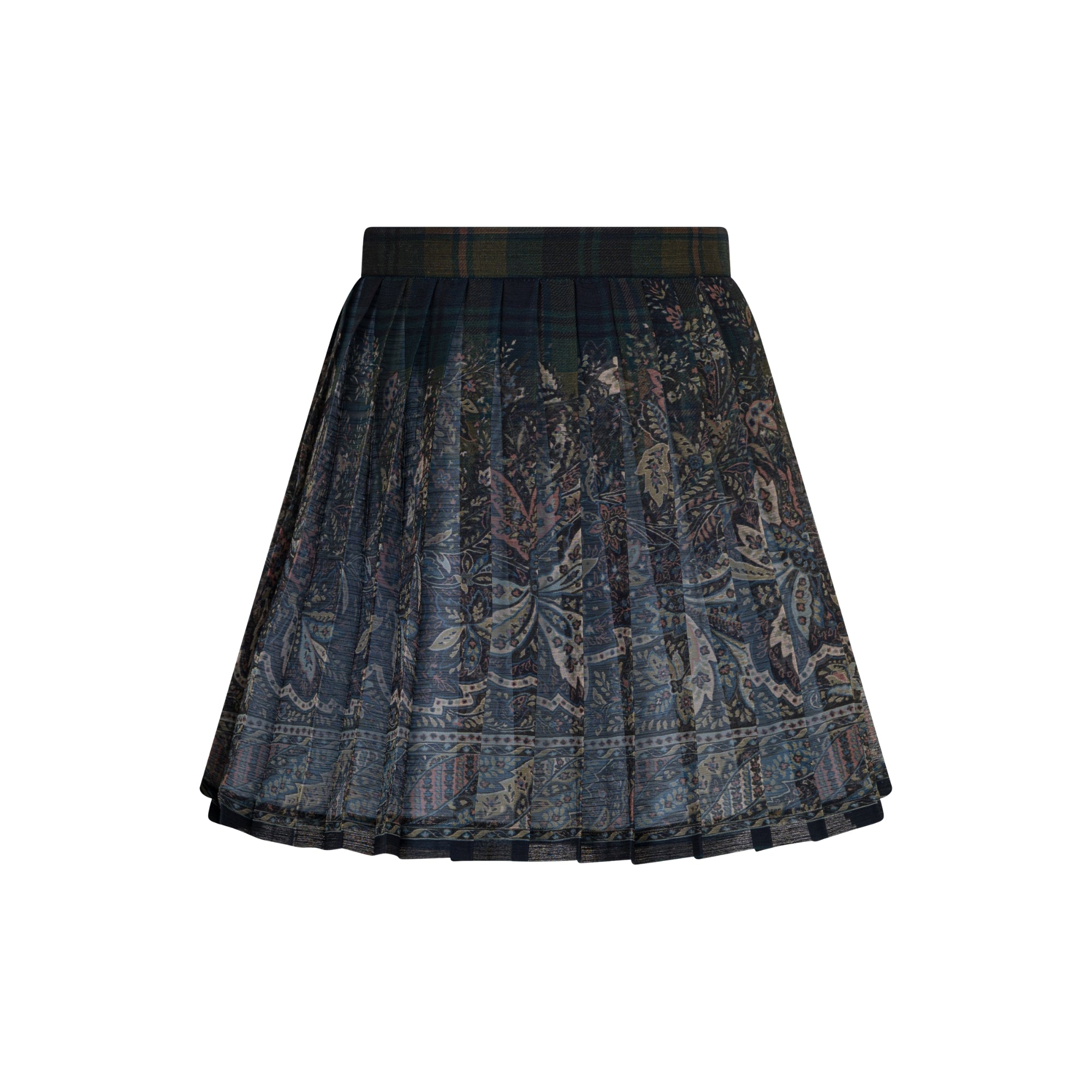 Pleated Midi Skirt | Blue