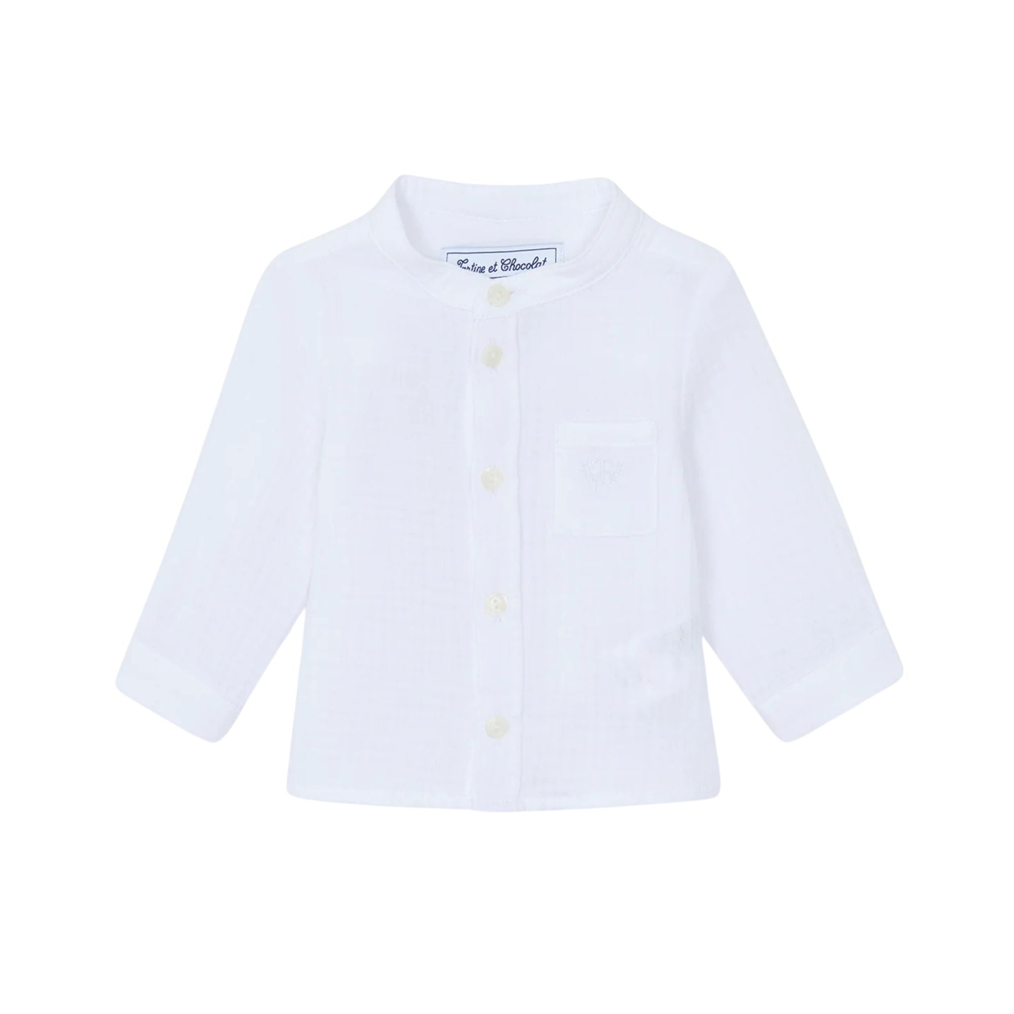 Mao Collar Shirt | White