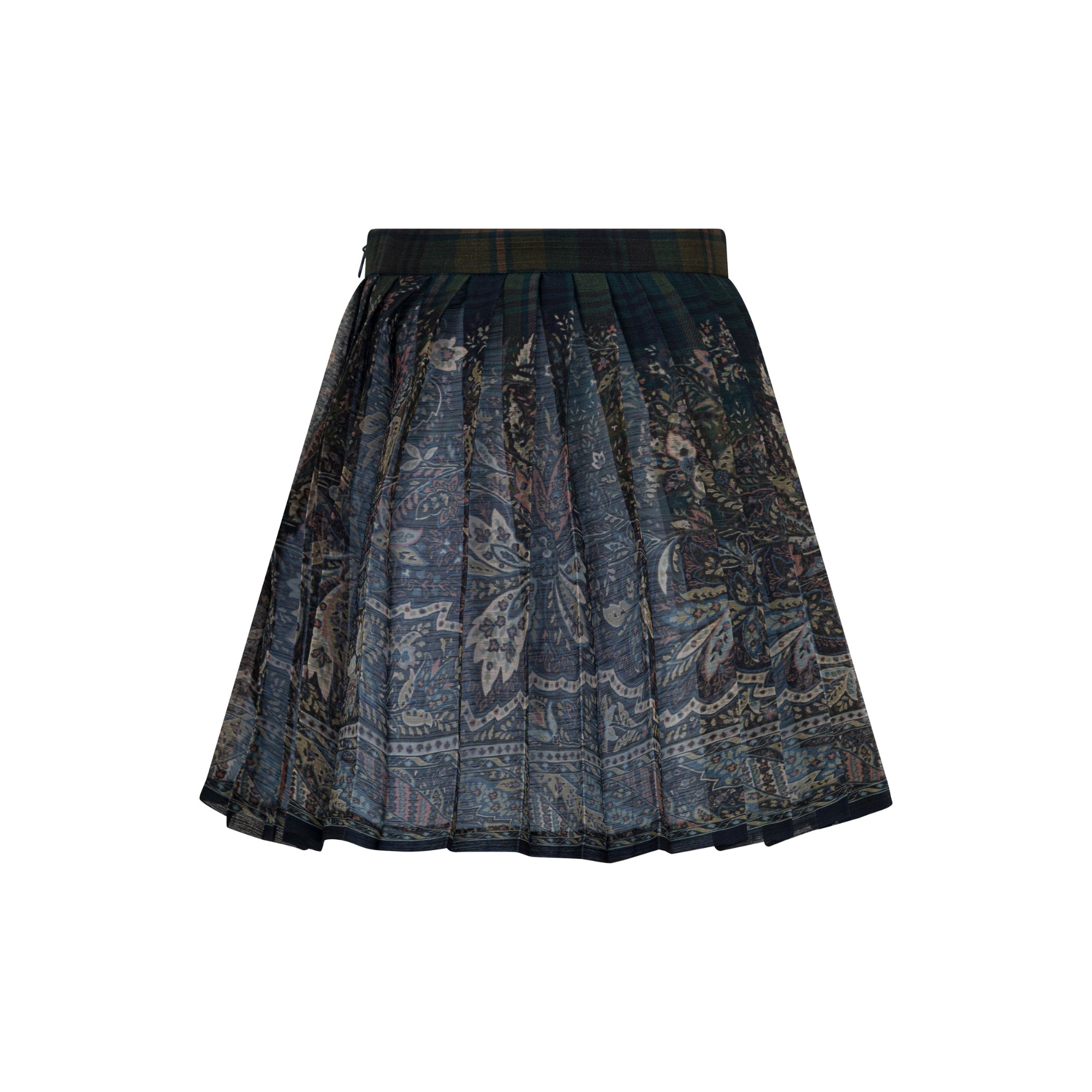Pleated Midi Skirt | Blue