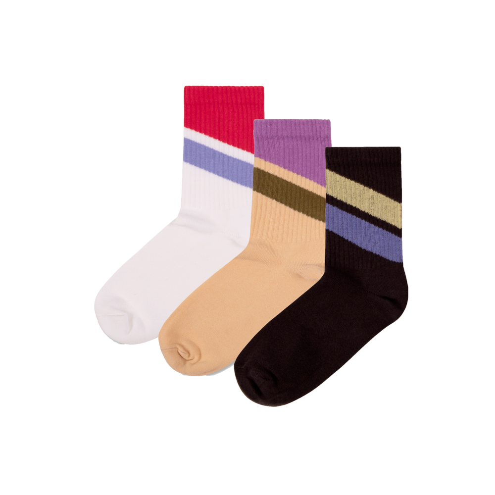 3 Pack Sporty Socks | Stripe