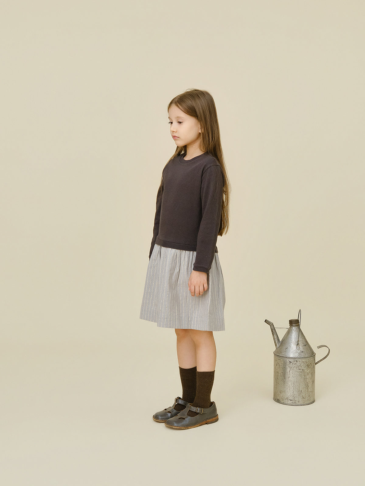 Milo Stripe Dress | Charcoal