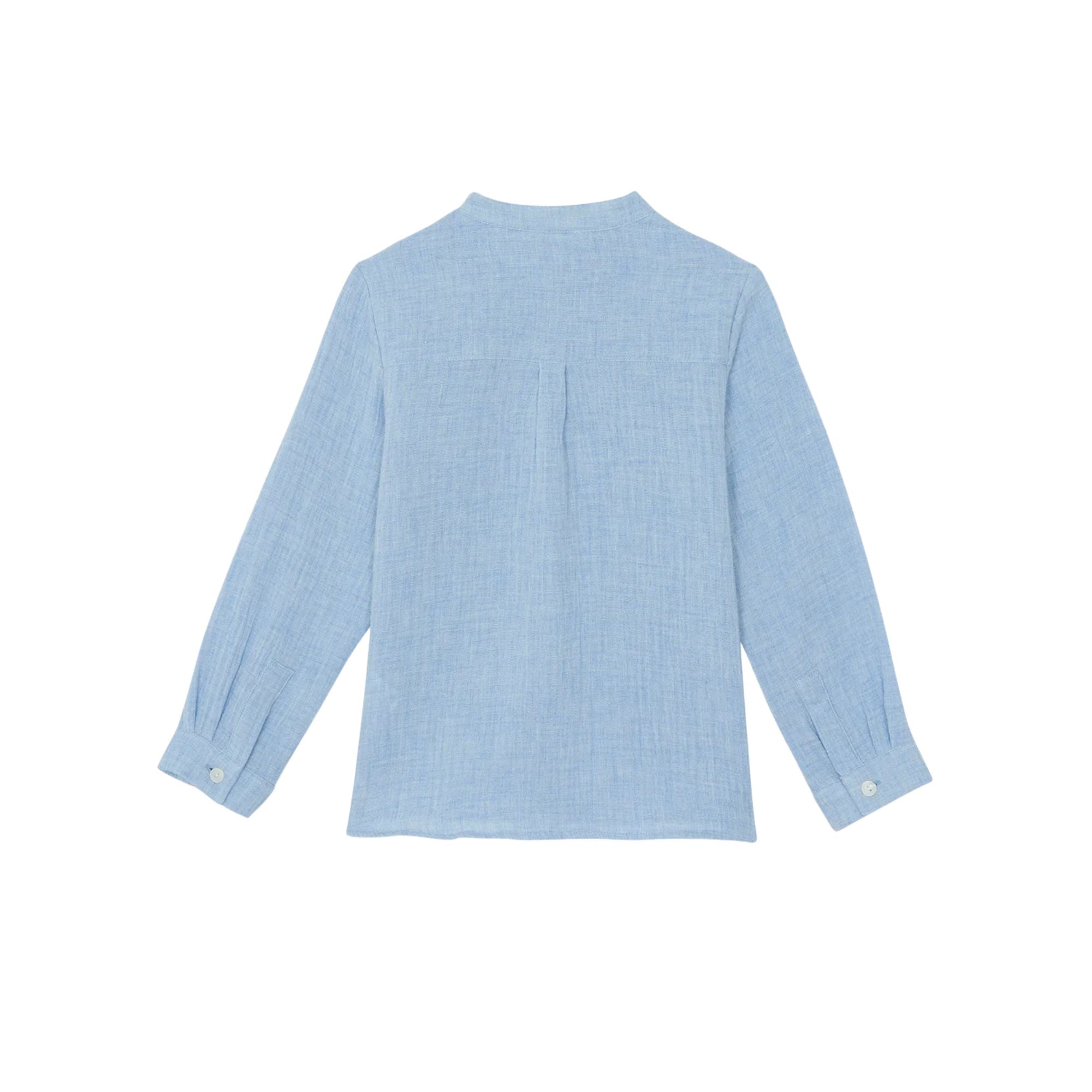 Mao Collar Shirt | Blue
