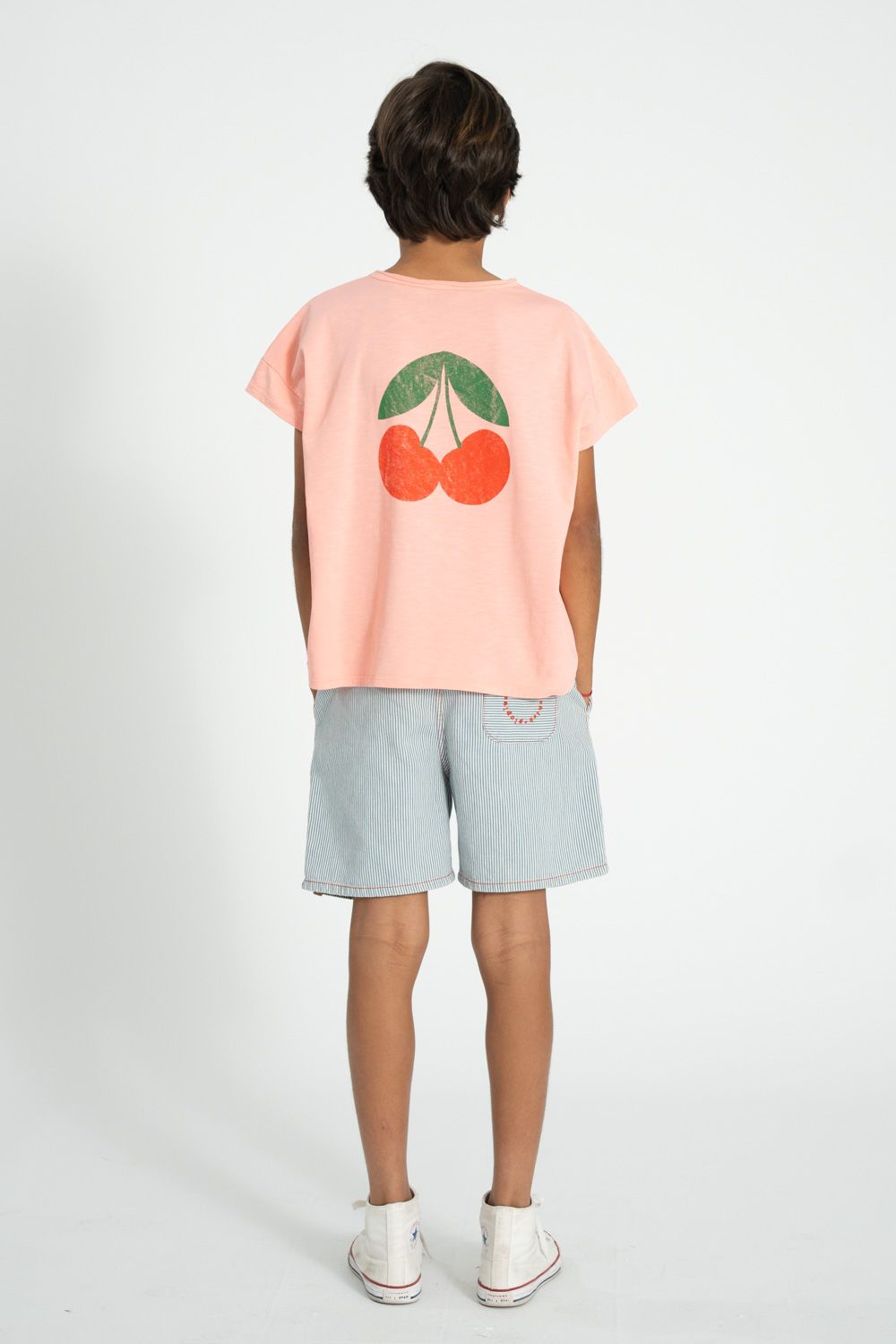 Striped Boy Shorts | Ecru/Indigo