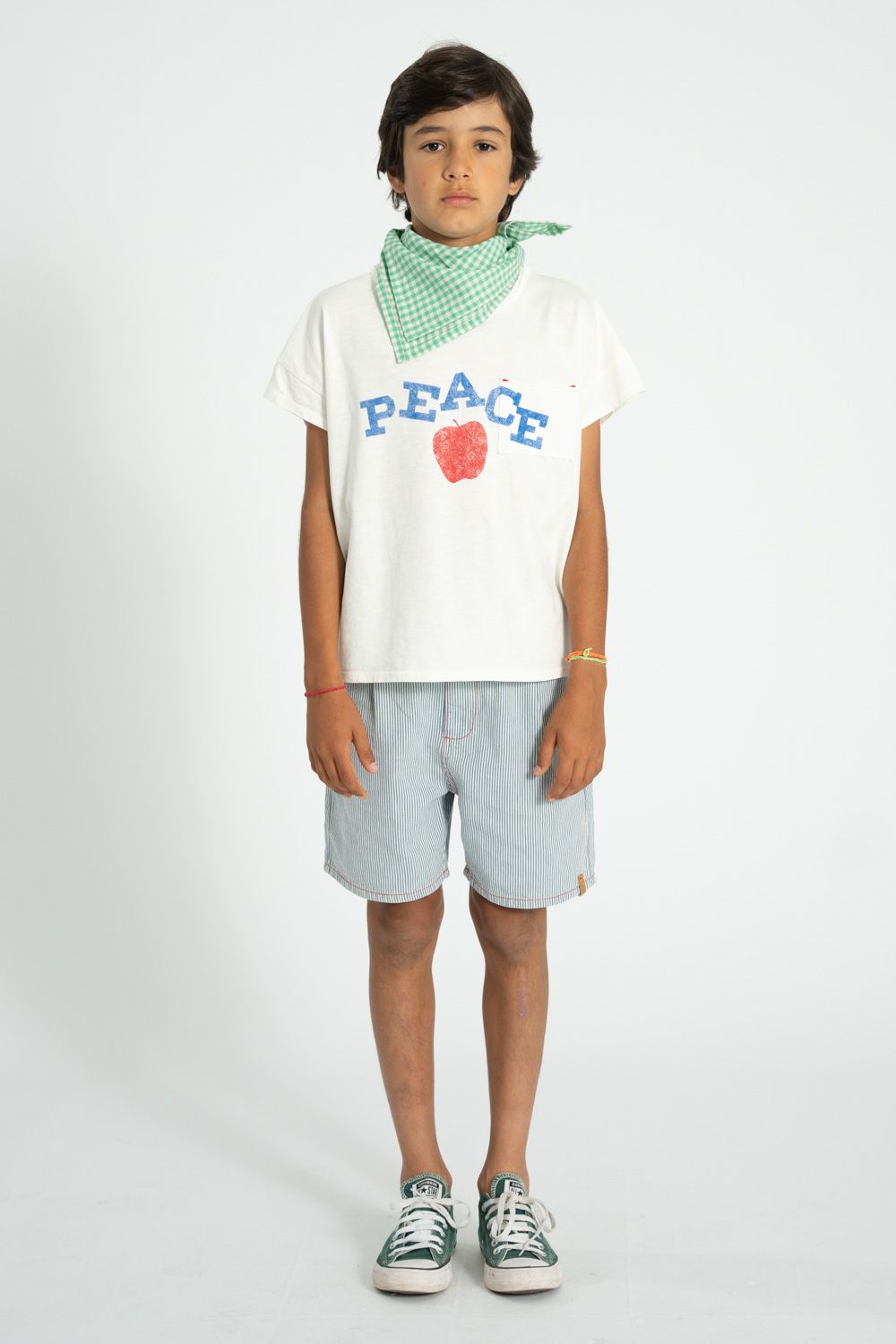 Striped Boy Shorts | Ecru/Indigo