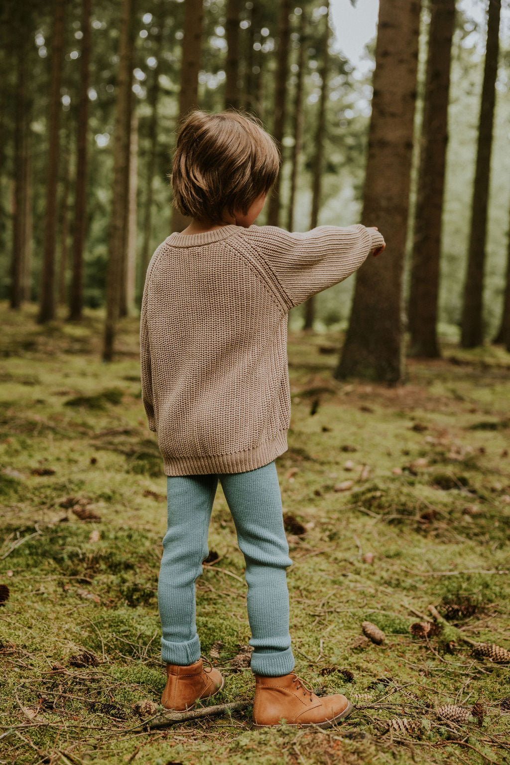 Knitted Leggings Fine Rib | Whale Blue