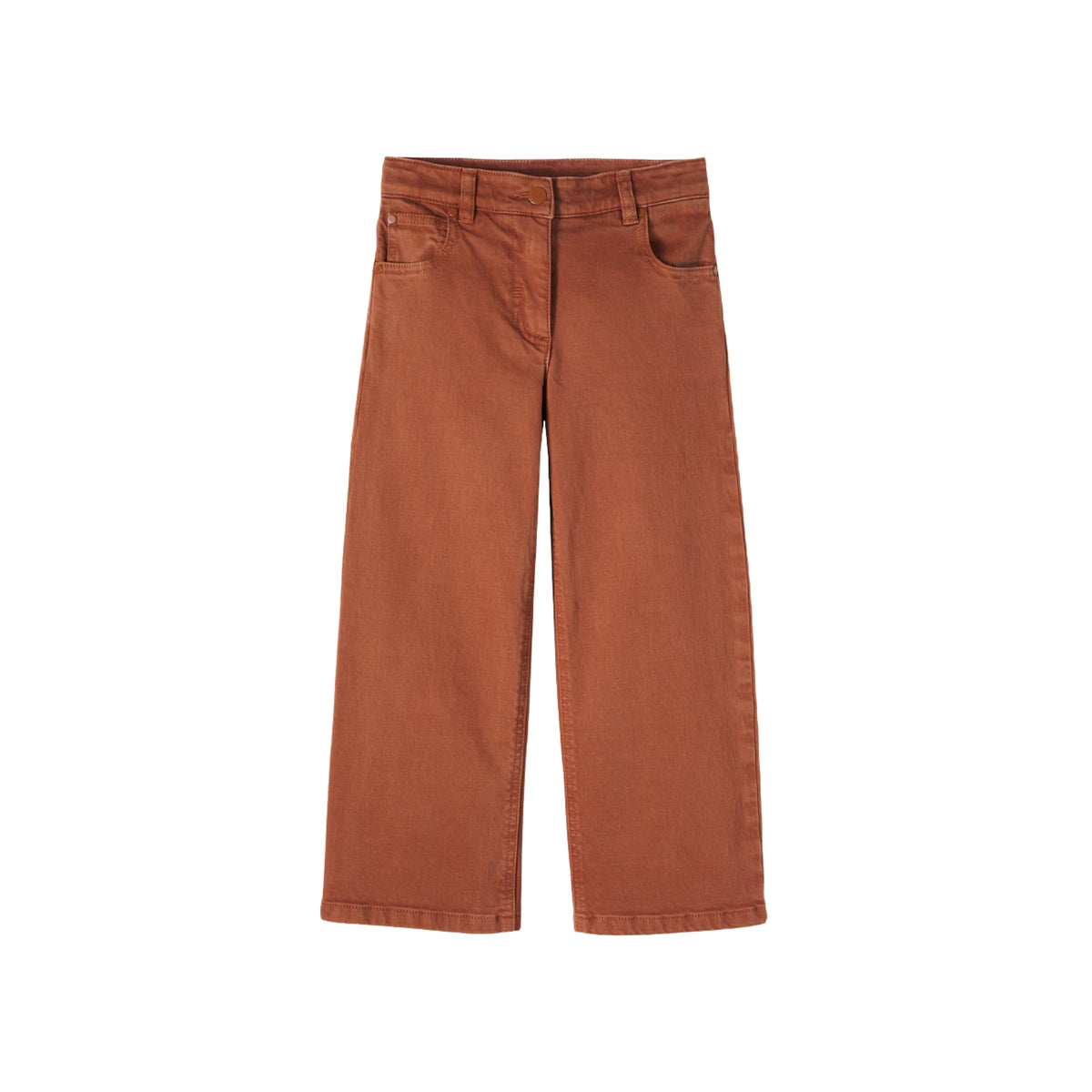 Embroidered Gabardine Pants | Rust