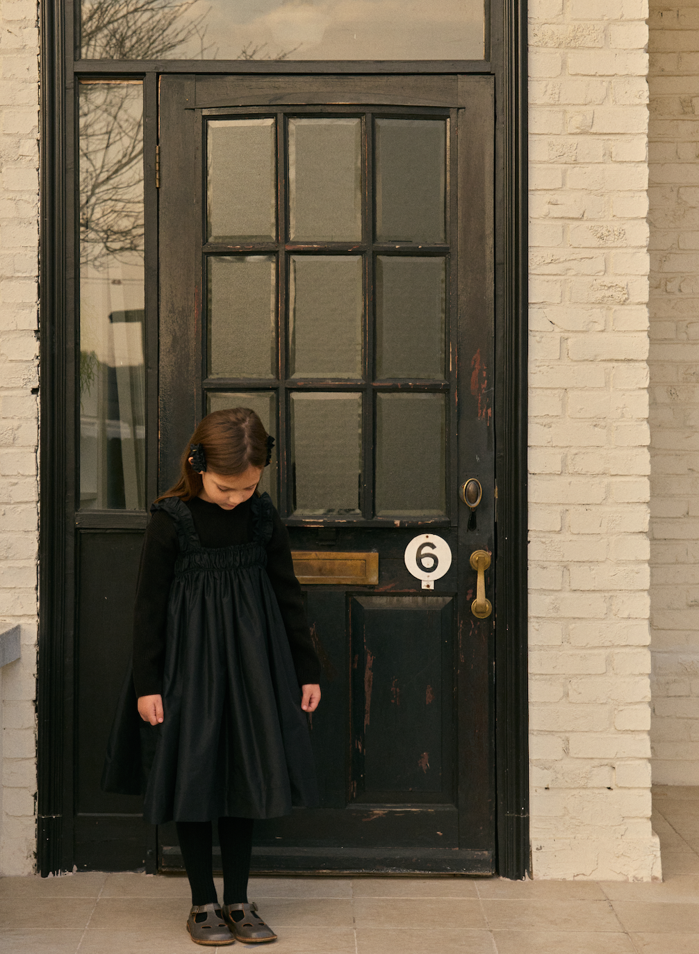 Taffeta Frill Dress | Black