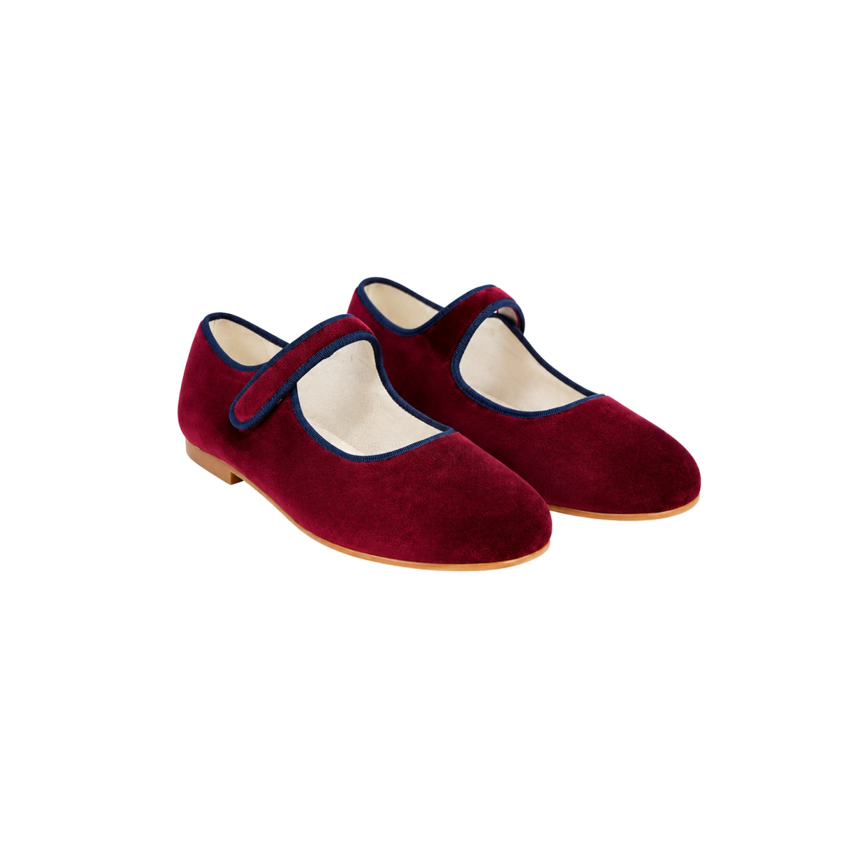 Velvet Mary Jane Shoes | Burgundy