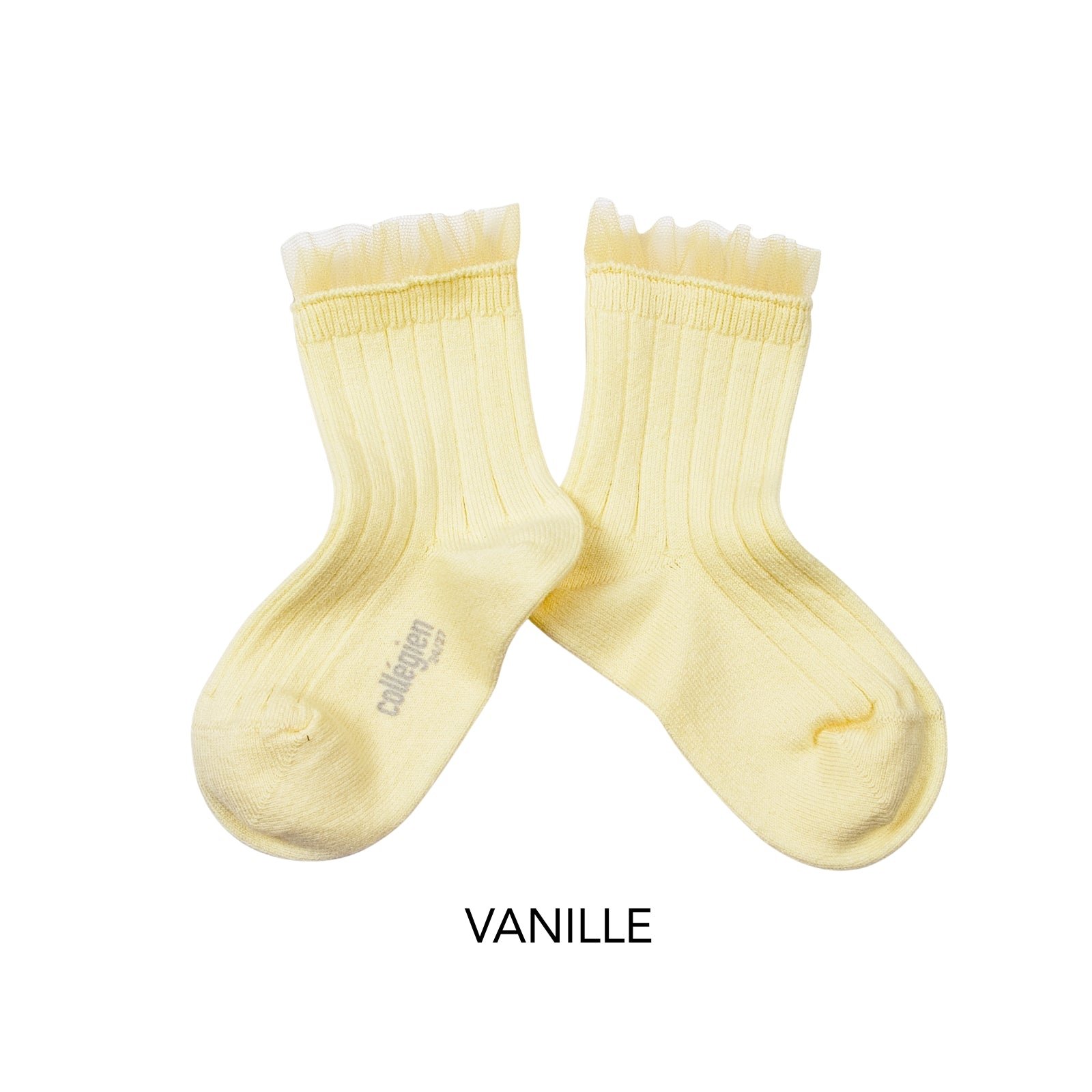 Margaux Tulle Frill Ribbed Ankle Socks