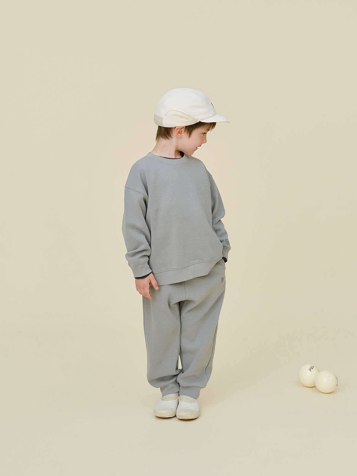 Pique Sweat Set | Grayish Blue