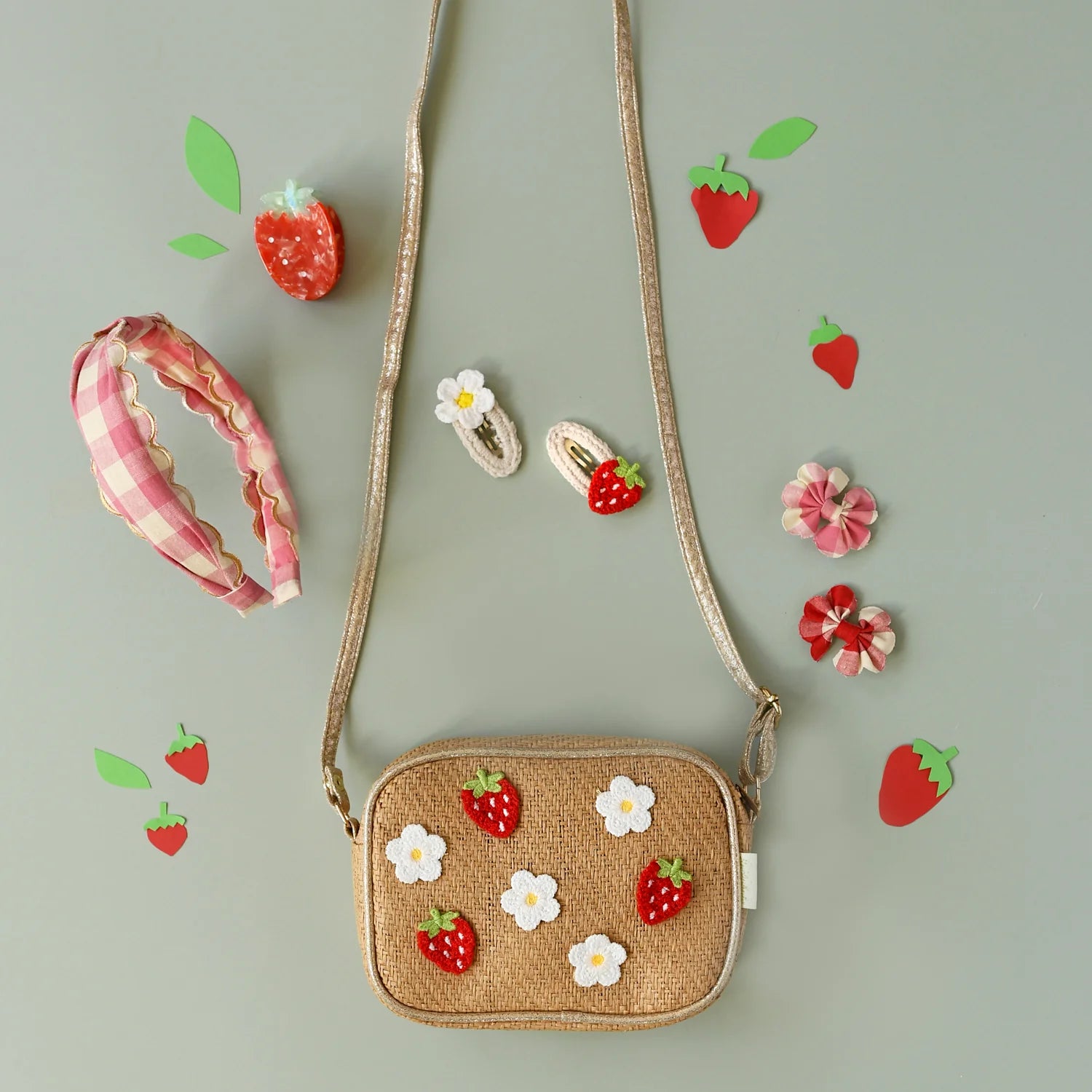 Strawberry Fields Raffia Bag