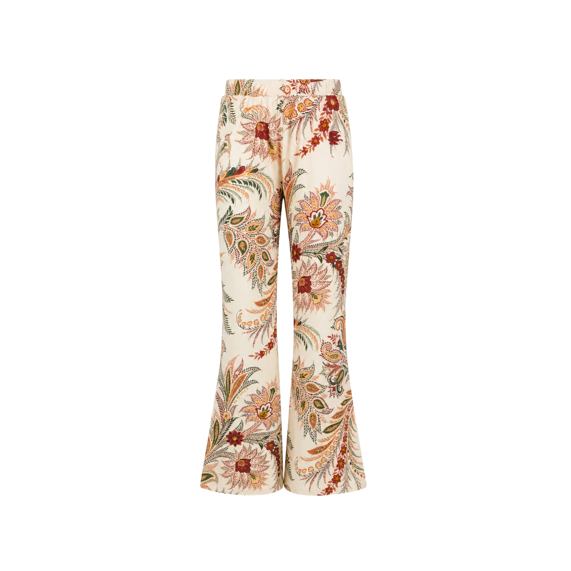 Botanical Toile Print Flared Leggings | Beige