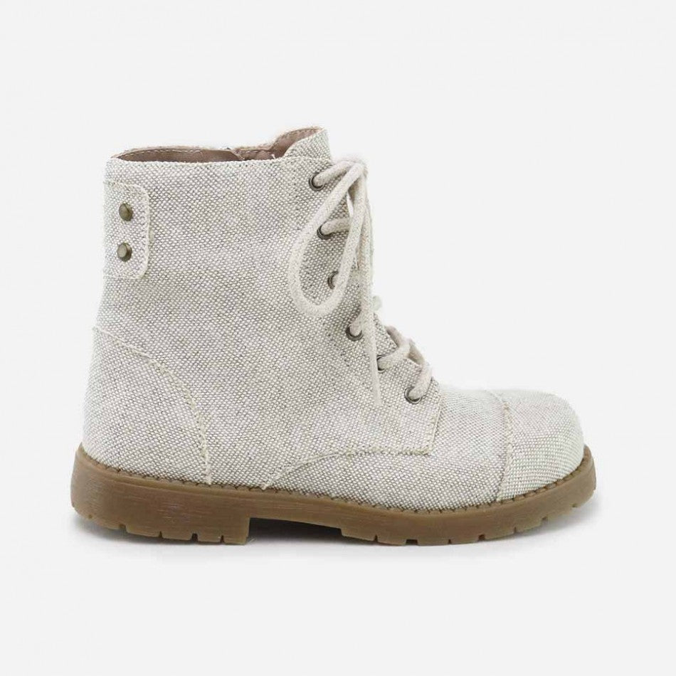 Linen Lace Up Boots