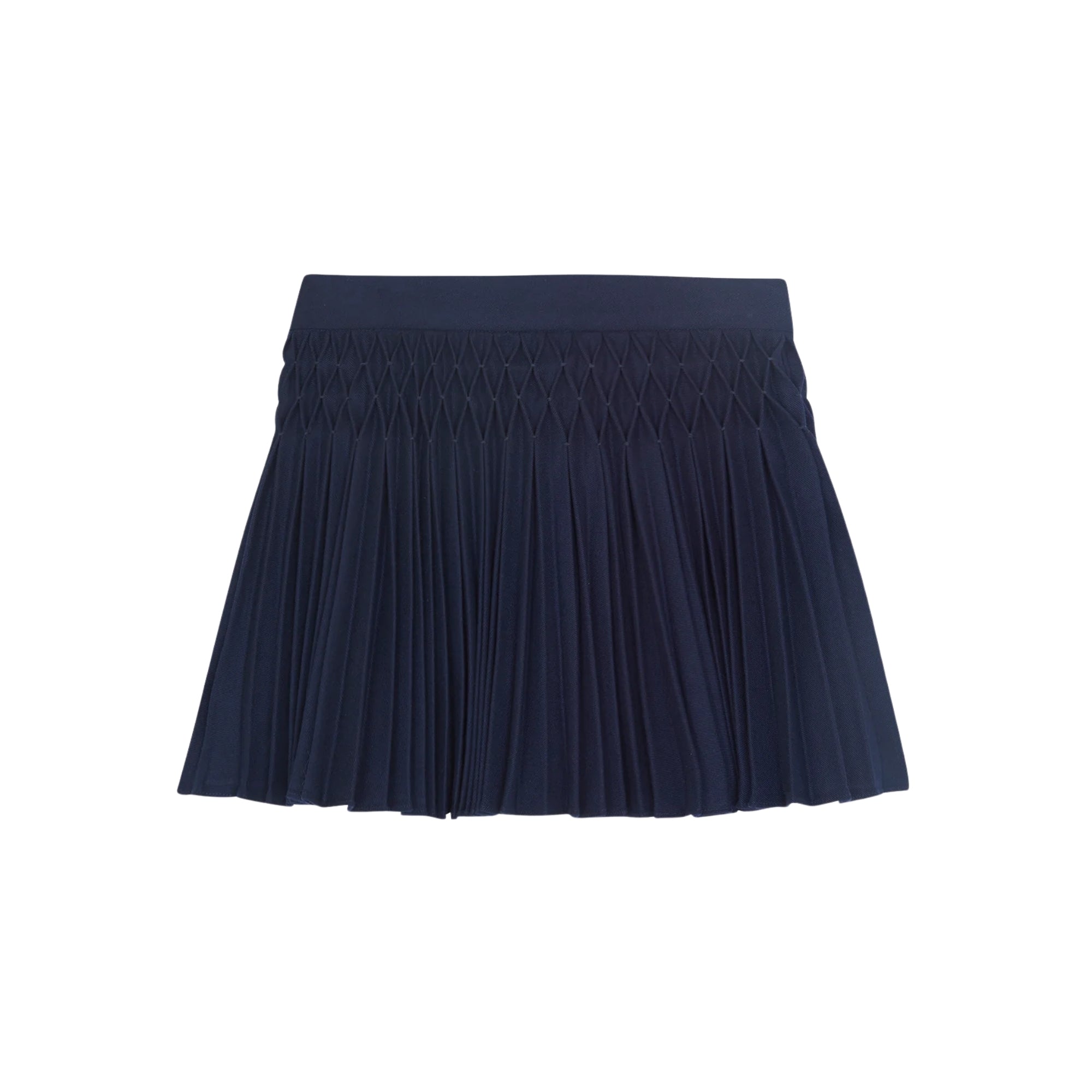 Flat Pleats Skirt | Navy